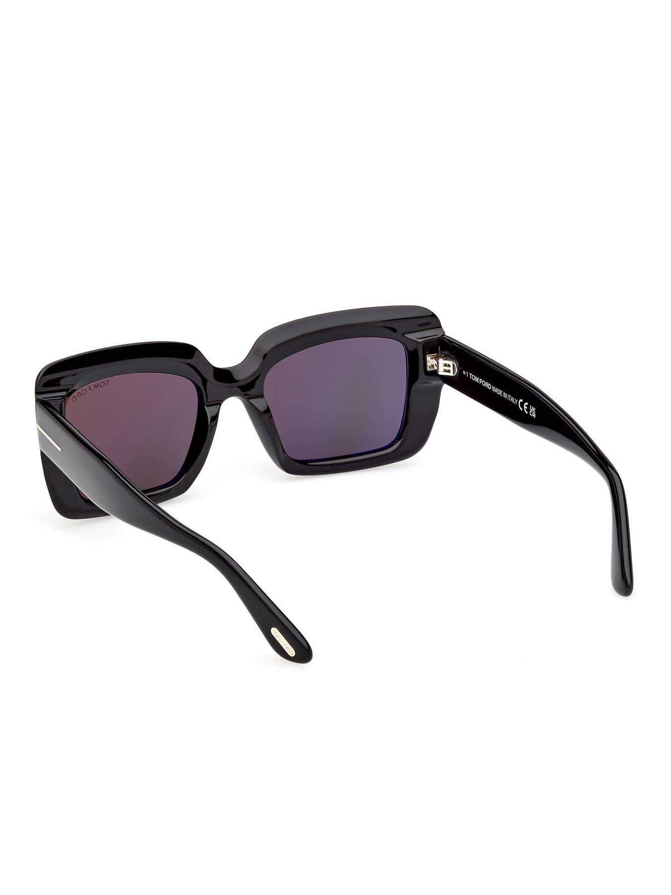 Image 4 of 6 of Tom Ford Leila Rectangular Sunglasses - Shiny Black
