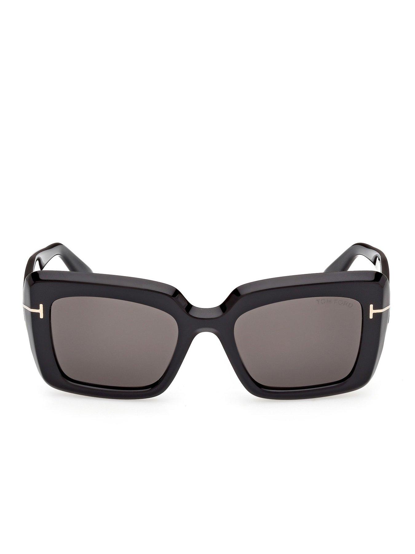Image 5 of 6 of Tom Ford Leila Rectangular Sunglasses - Shiny Black