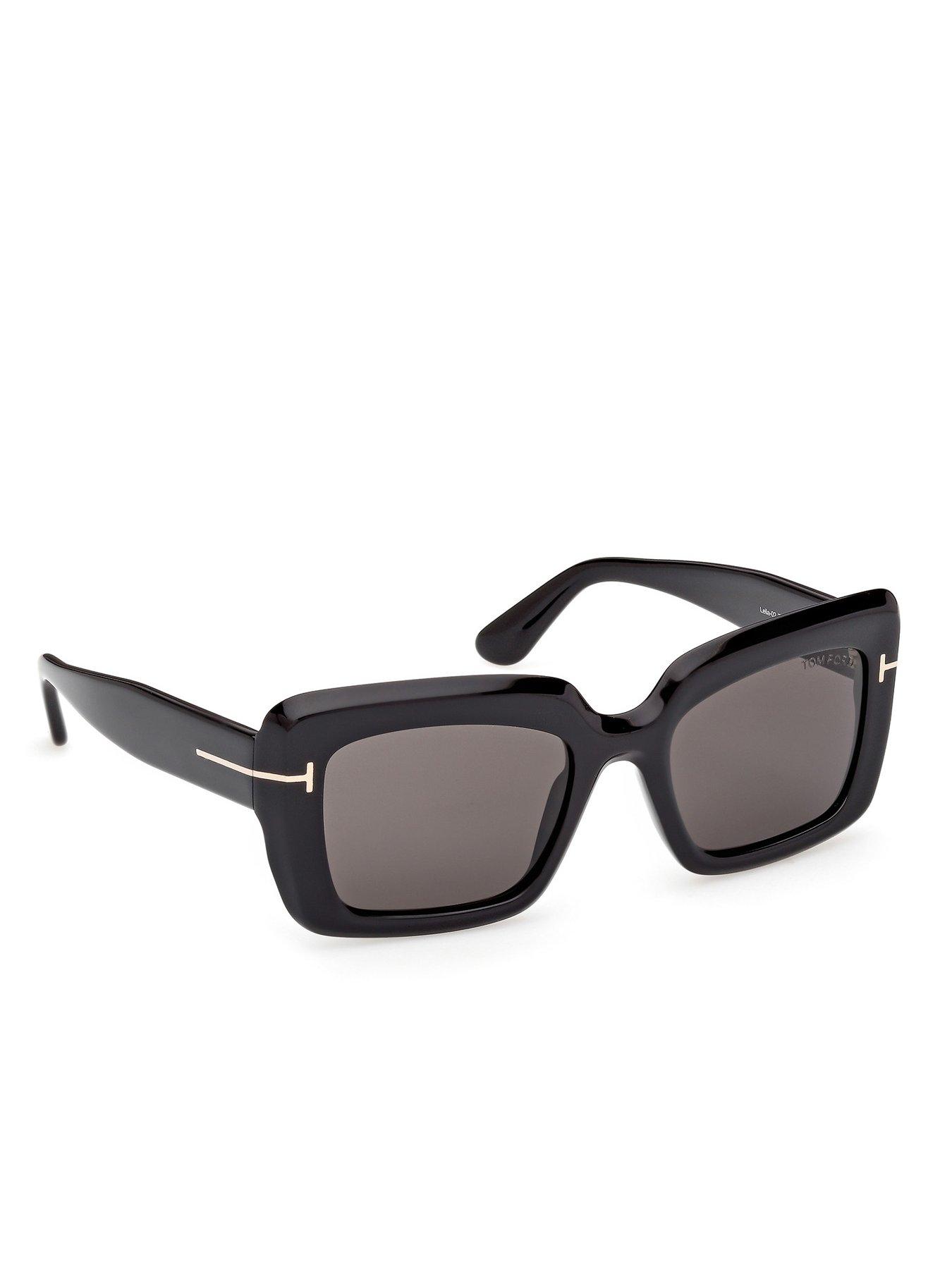 Image 6 of 6 of Tom Ford Leila Rectangular Sunglasses - Shiny Black