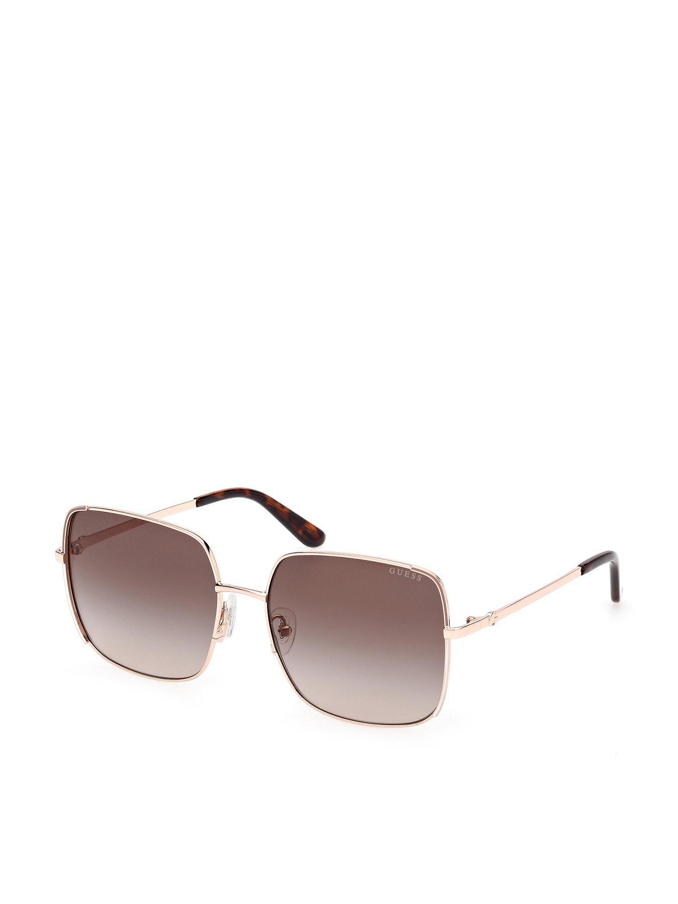 Guess Square Sunglasses - Shiny Rose Gold - Pink