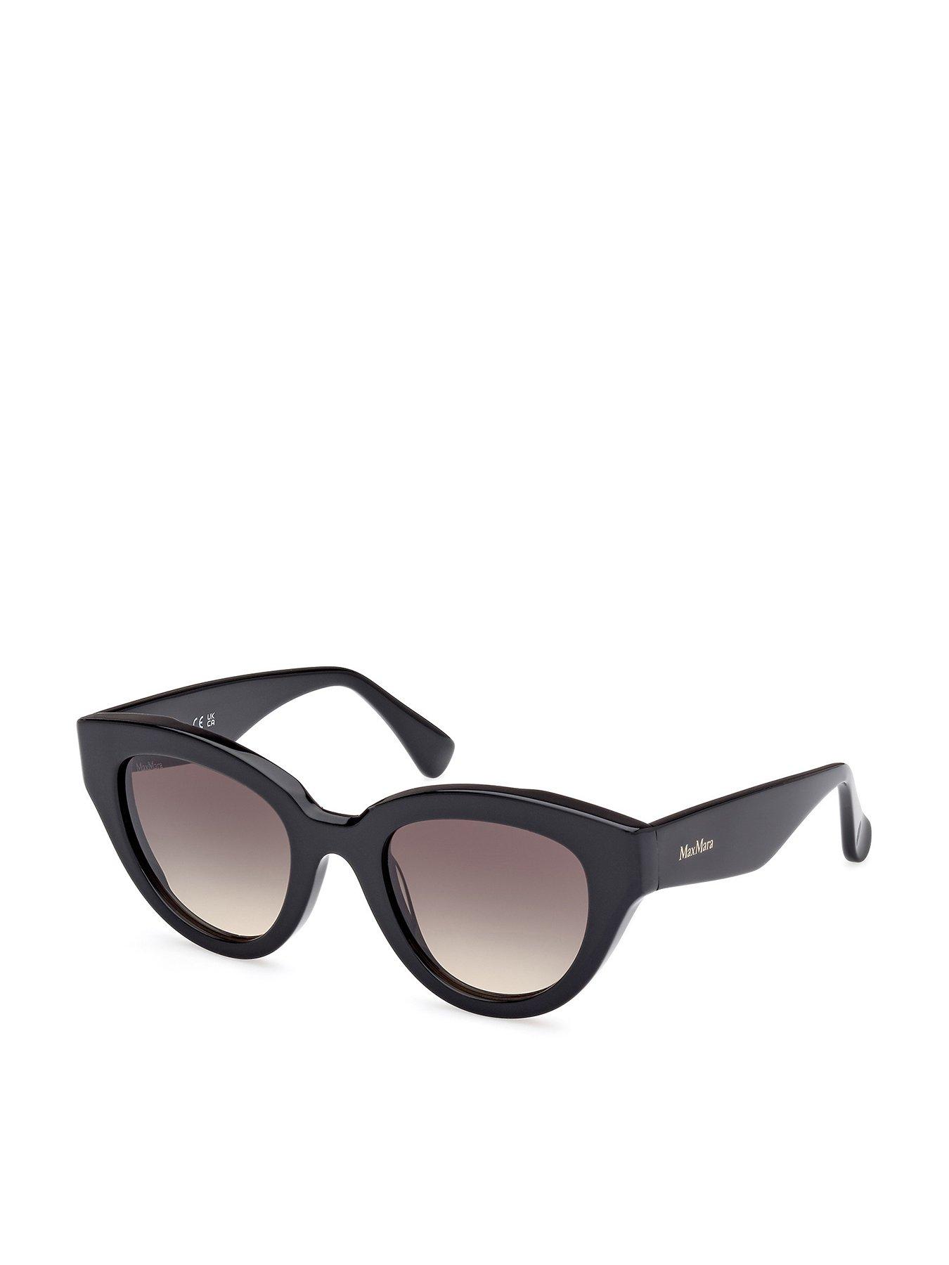 Image 1 of 6 of Max Mara Glimpse Cat Eye Sunglasses - Black