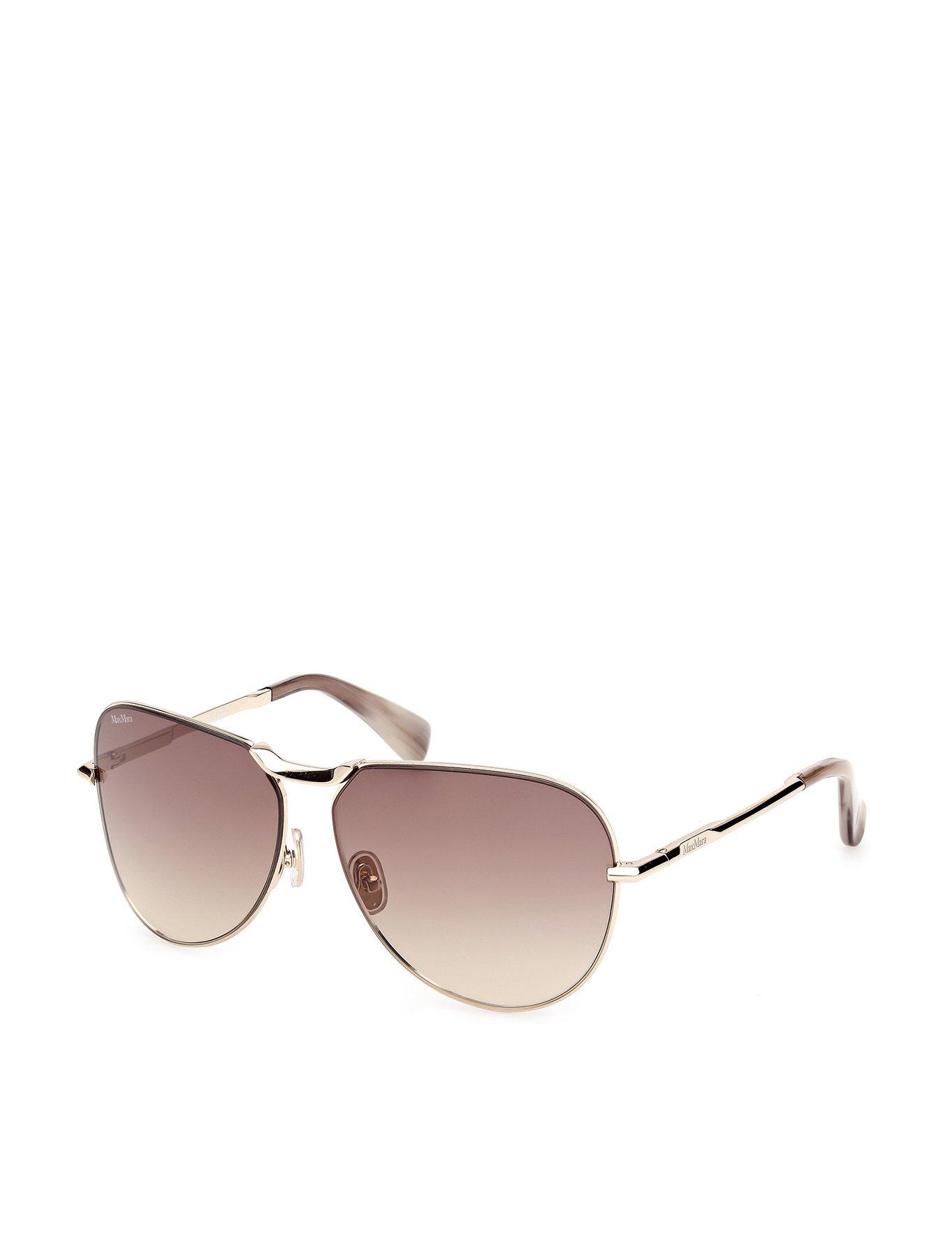 Image 1 of 6 of Max Mara Miller 2 Pilot Sunglasses - Gold
