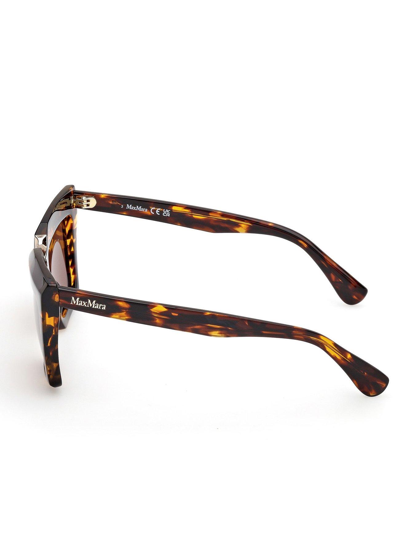 Image 2 of 6 of Max Mara Spark Rectangular Sunglasses - Dark Havana