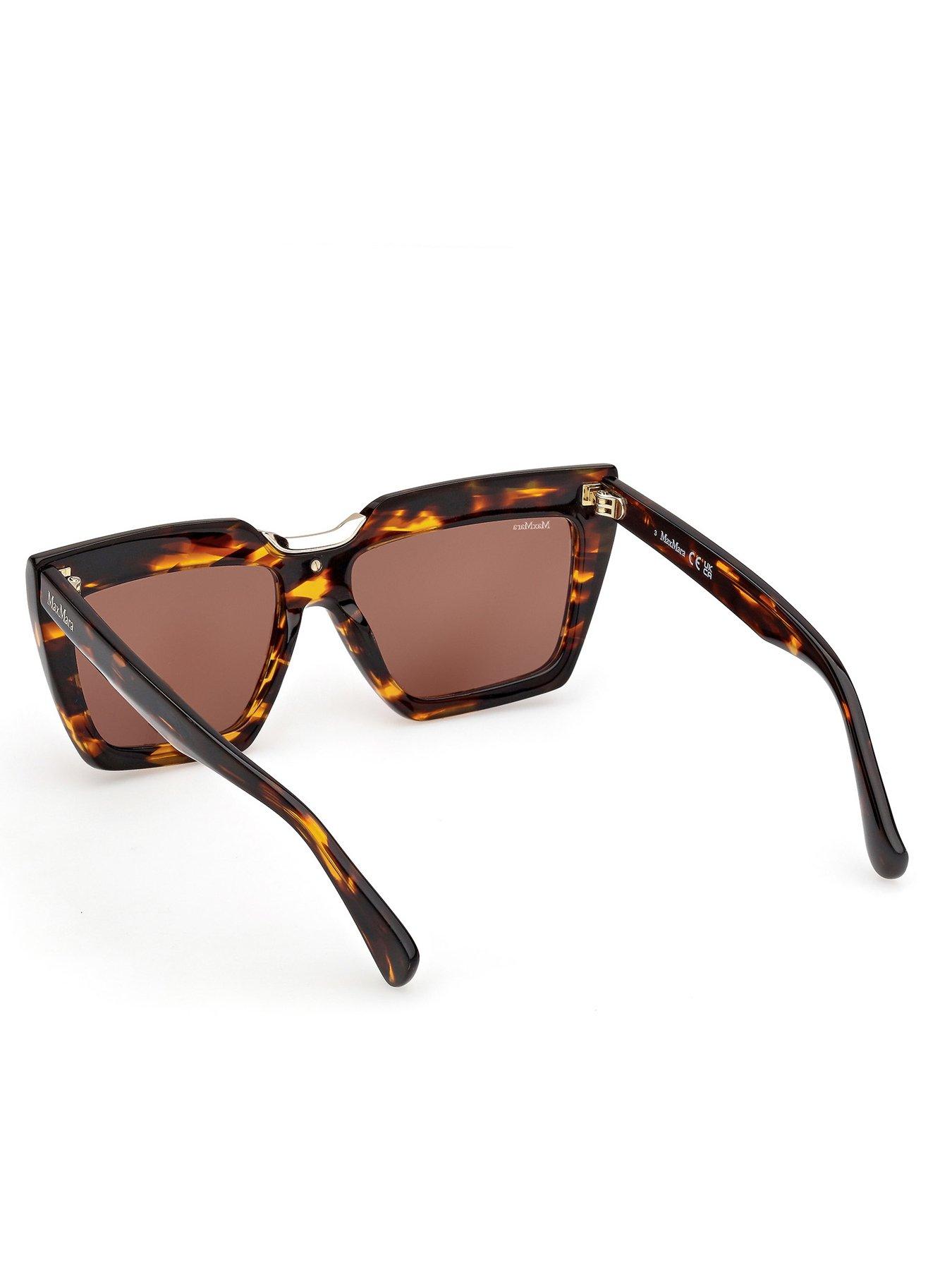 Image 3 of 6 of Max Mara Spark Rectangular Sunglasses - Dark Havana