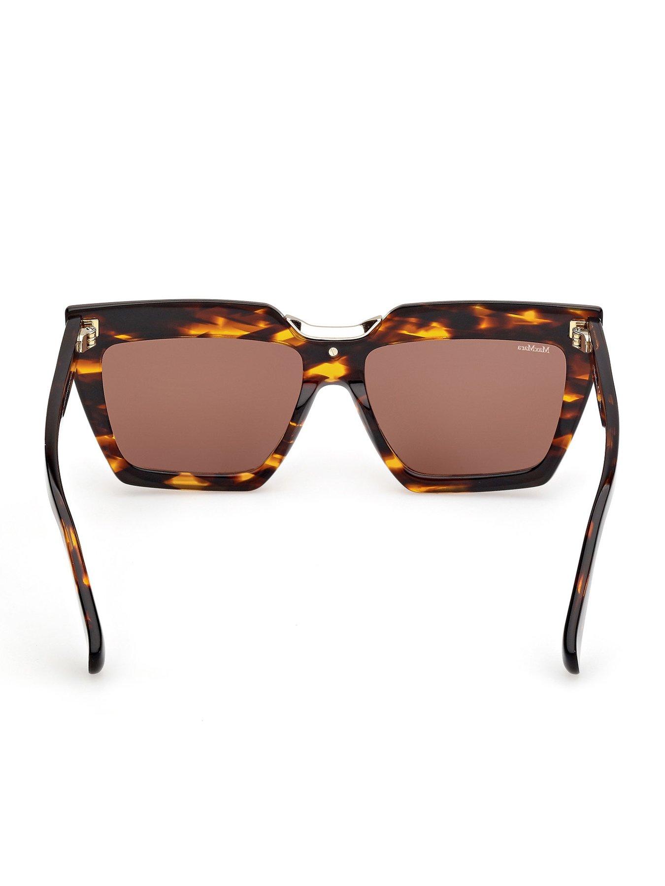 Image 4 of 6 of Max Mara Spark Rectangular Sunglasses - Dark Havana