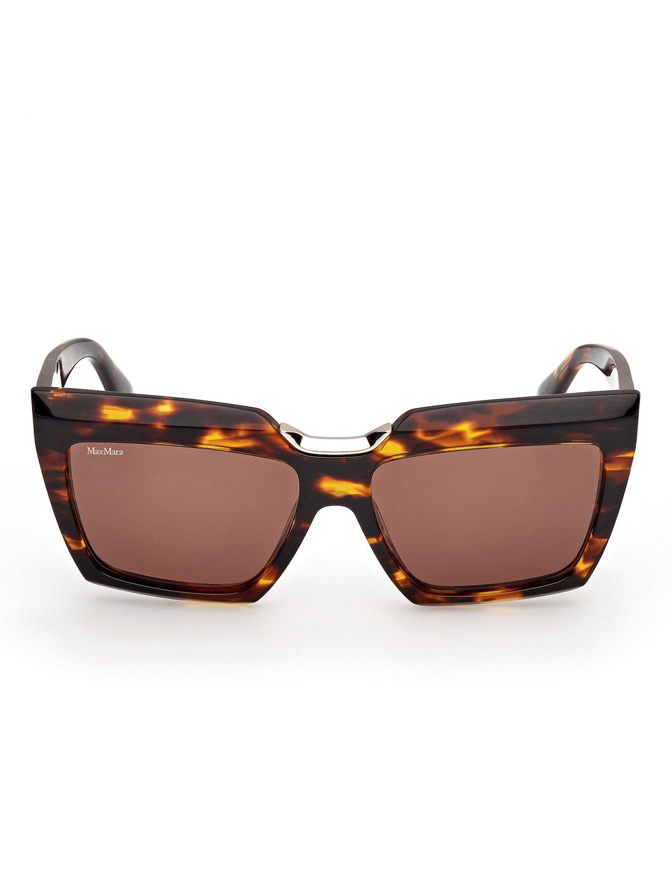 Image 5 of 6 of Max Mara Spark Rectangular Sunglasses - Dark Havana