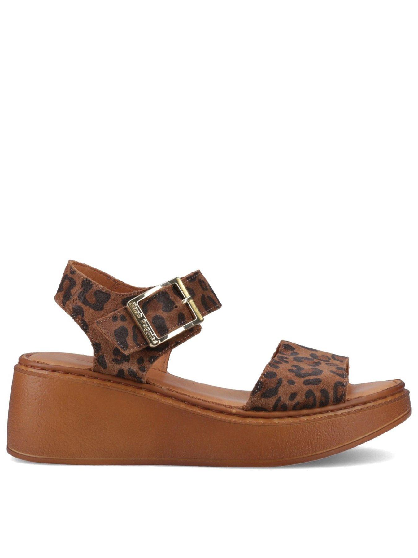 Hush Puppies Beatrix Wedge Sandal-leopard/tan