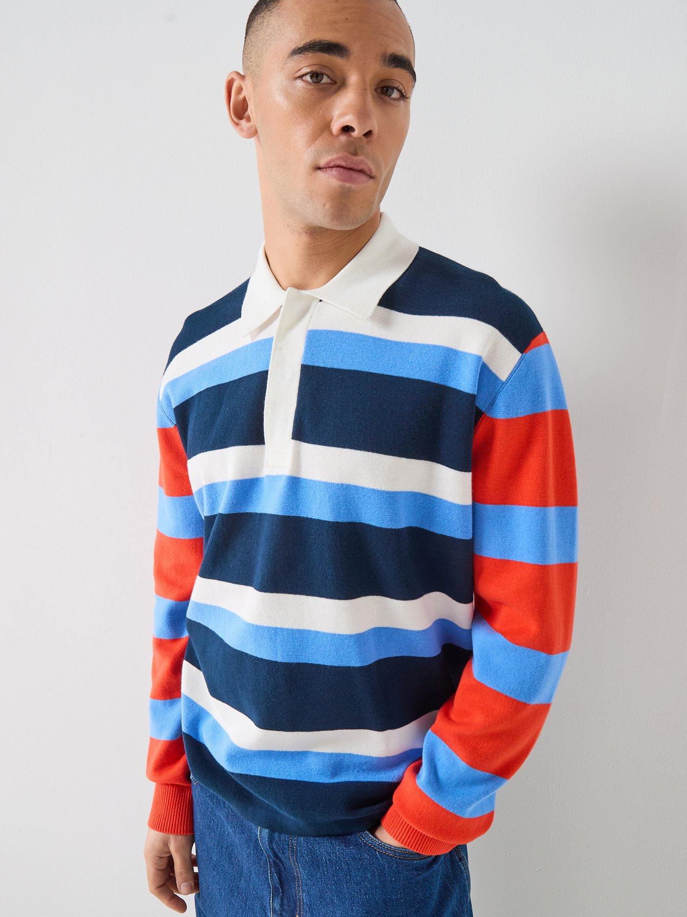 Tommy Jeans Regular Fit Rugby Knitted Jumper - Blue