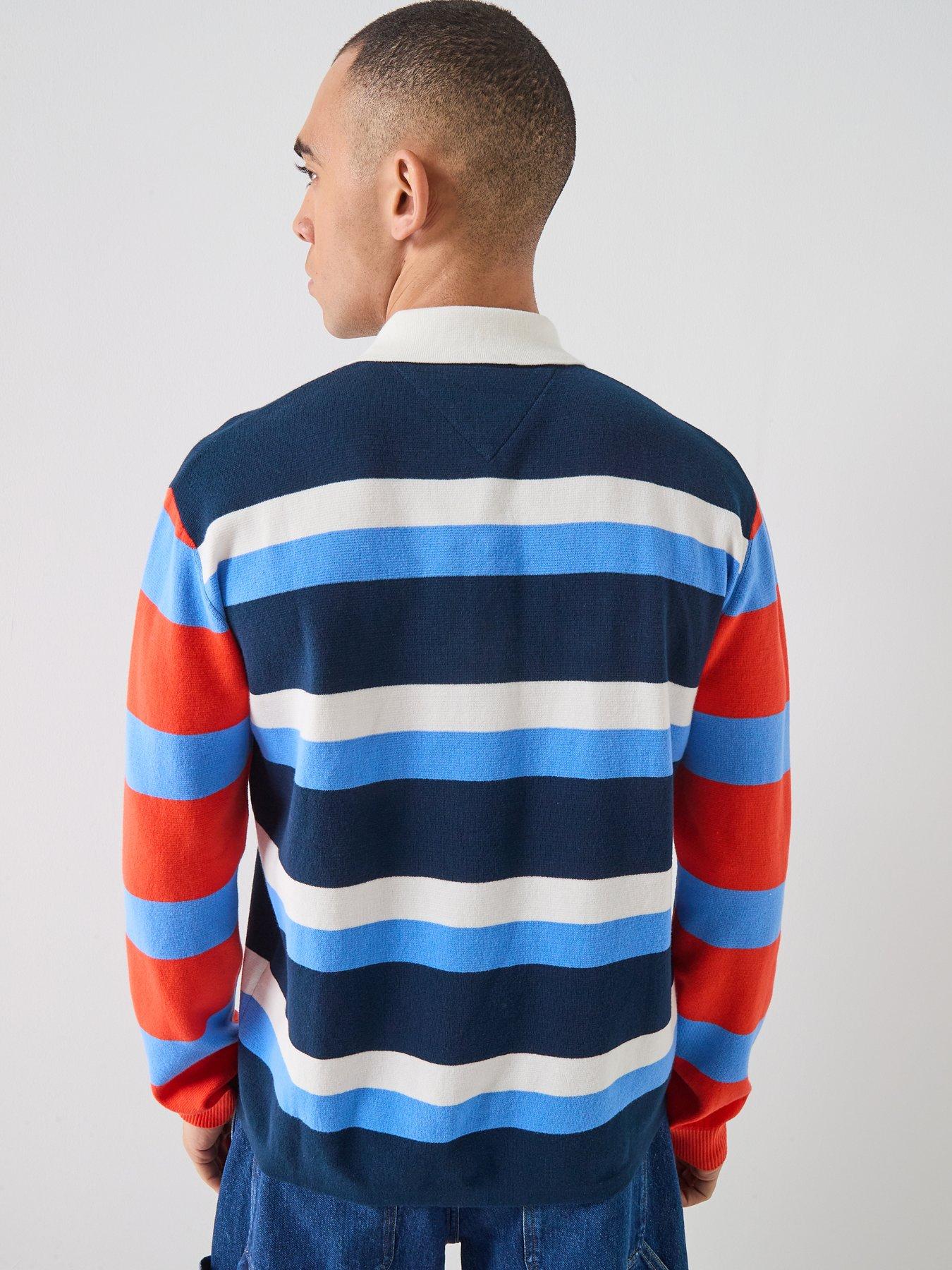 Tommy Jeans Regular Fit Rugby Knitted Jumper - Blue | Very