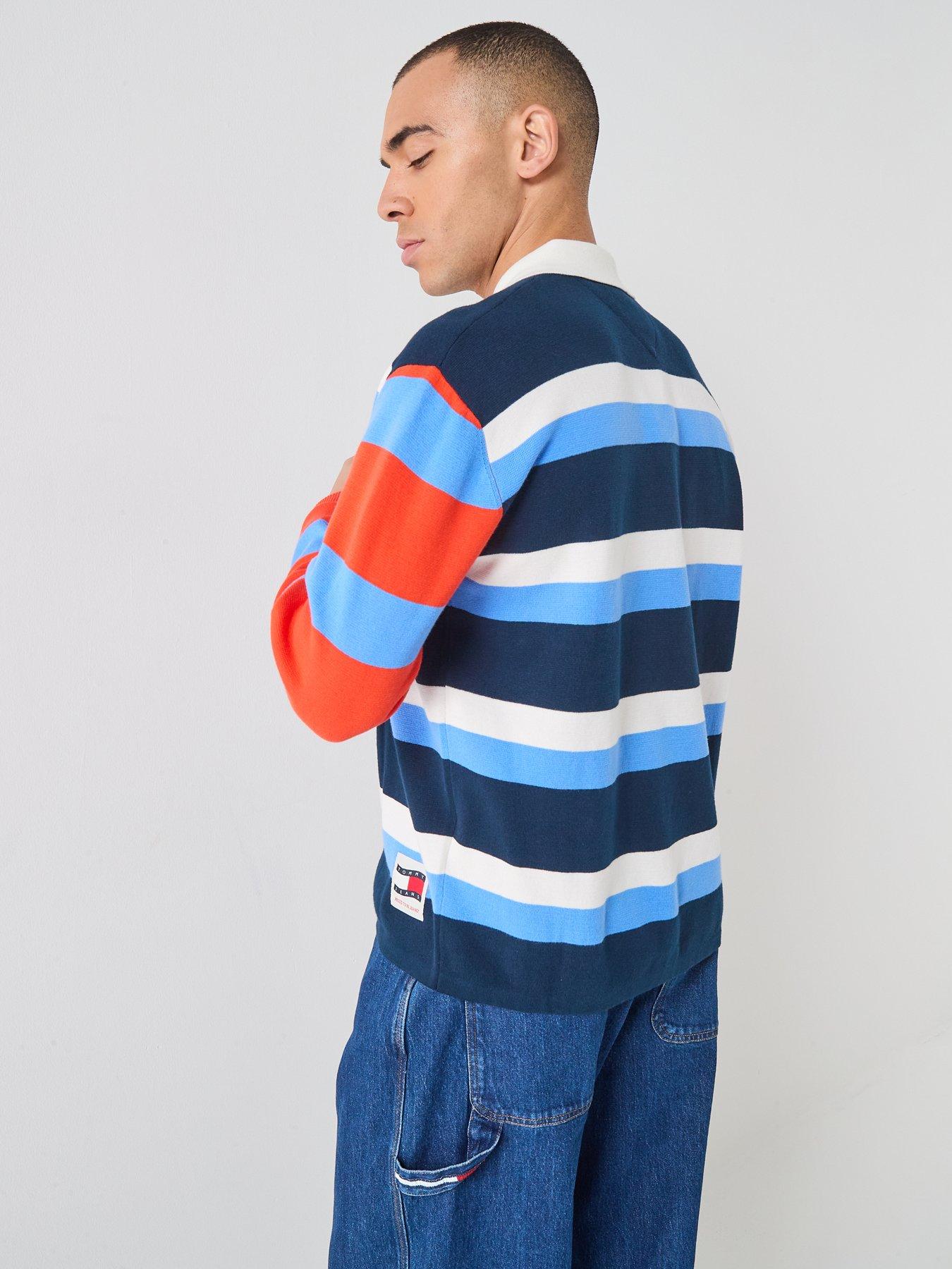Tommy Jeans Regular Fit Rugby Knitted Jumper - Blue | Very