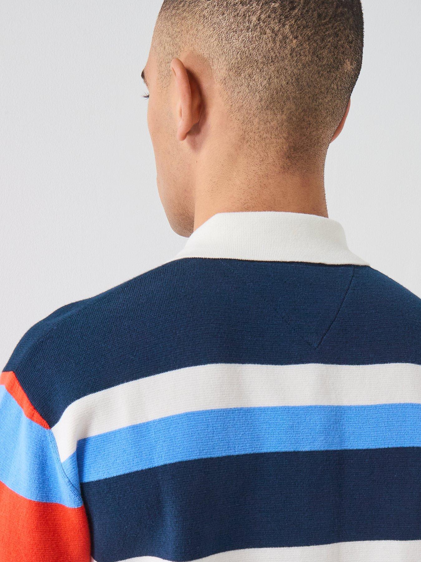Tommy Jeans Regular Fit Rugby Knitted Jumper - Blue | Very