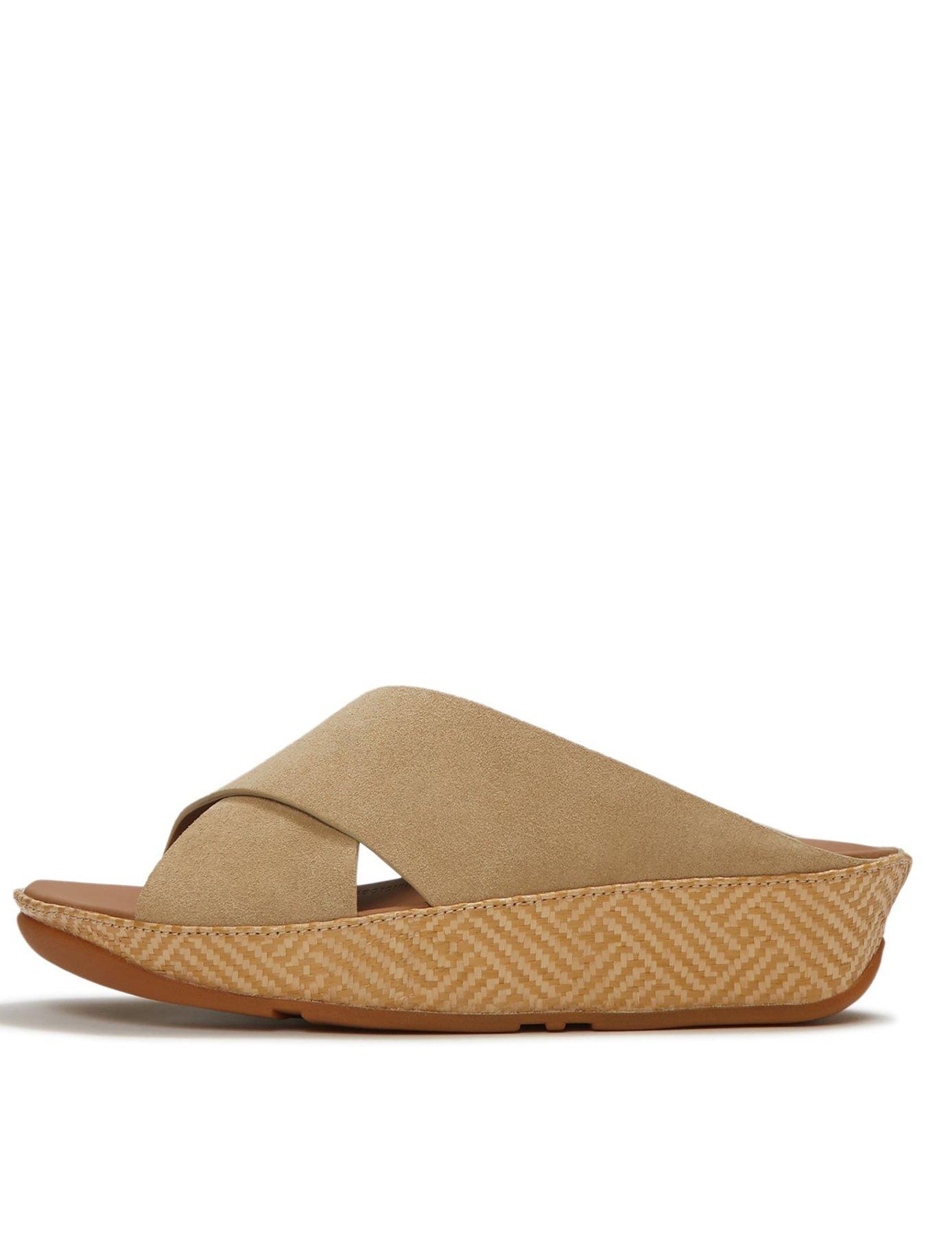 Fitflop Lulu Lux Graphic-Weave Suede Cross Slides