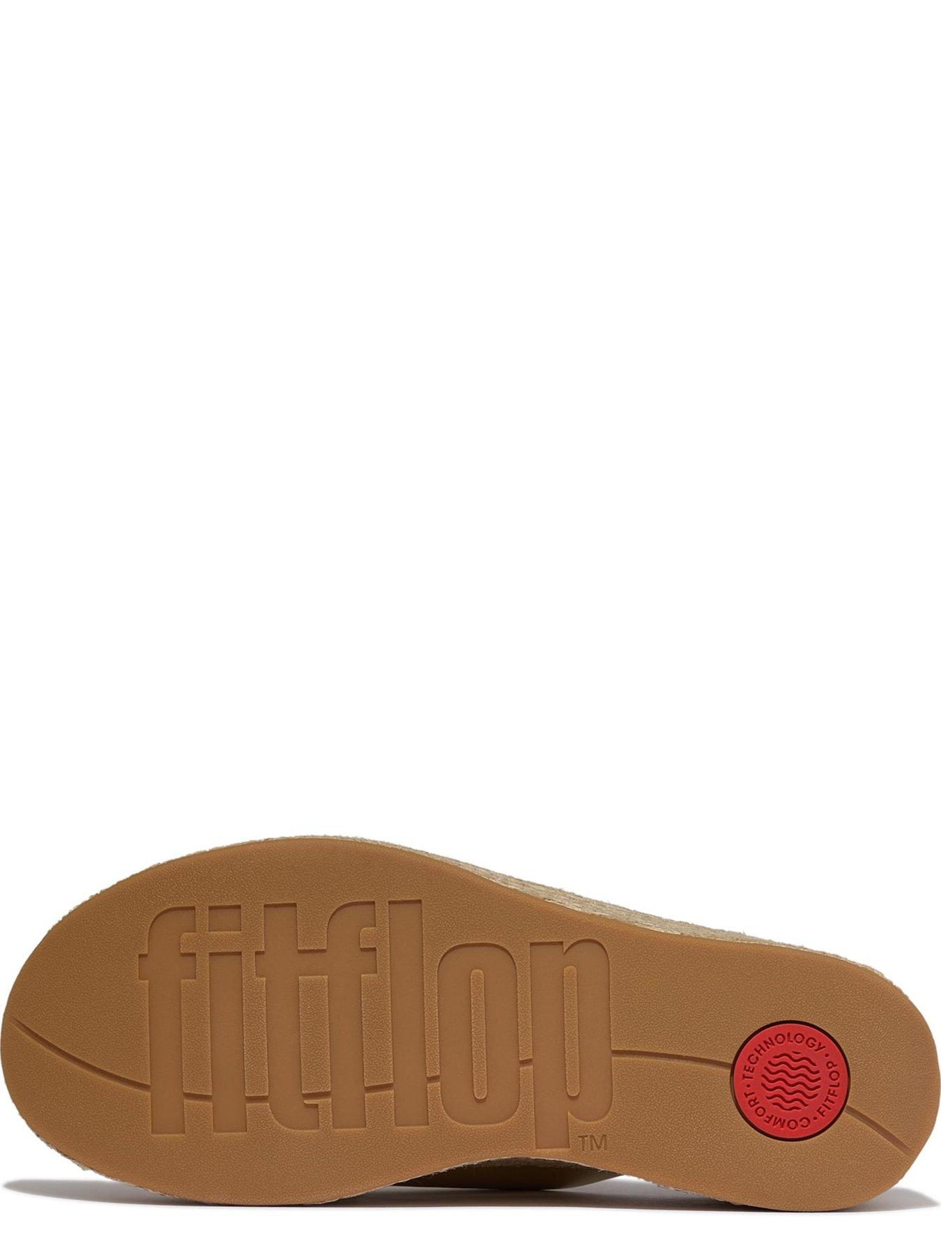 Image 5 of 6 of FitFlop Platfforms Espadrille Leather Wedge Cross Slides