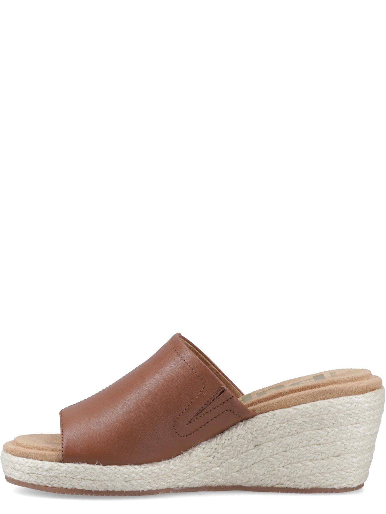 Image 4 of 5 of Hush Puppies Willow Rattan Slide Wedge Sandals&nbsp;- Tan