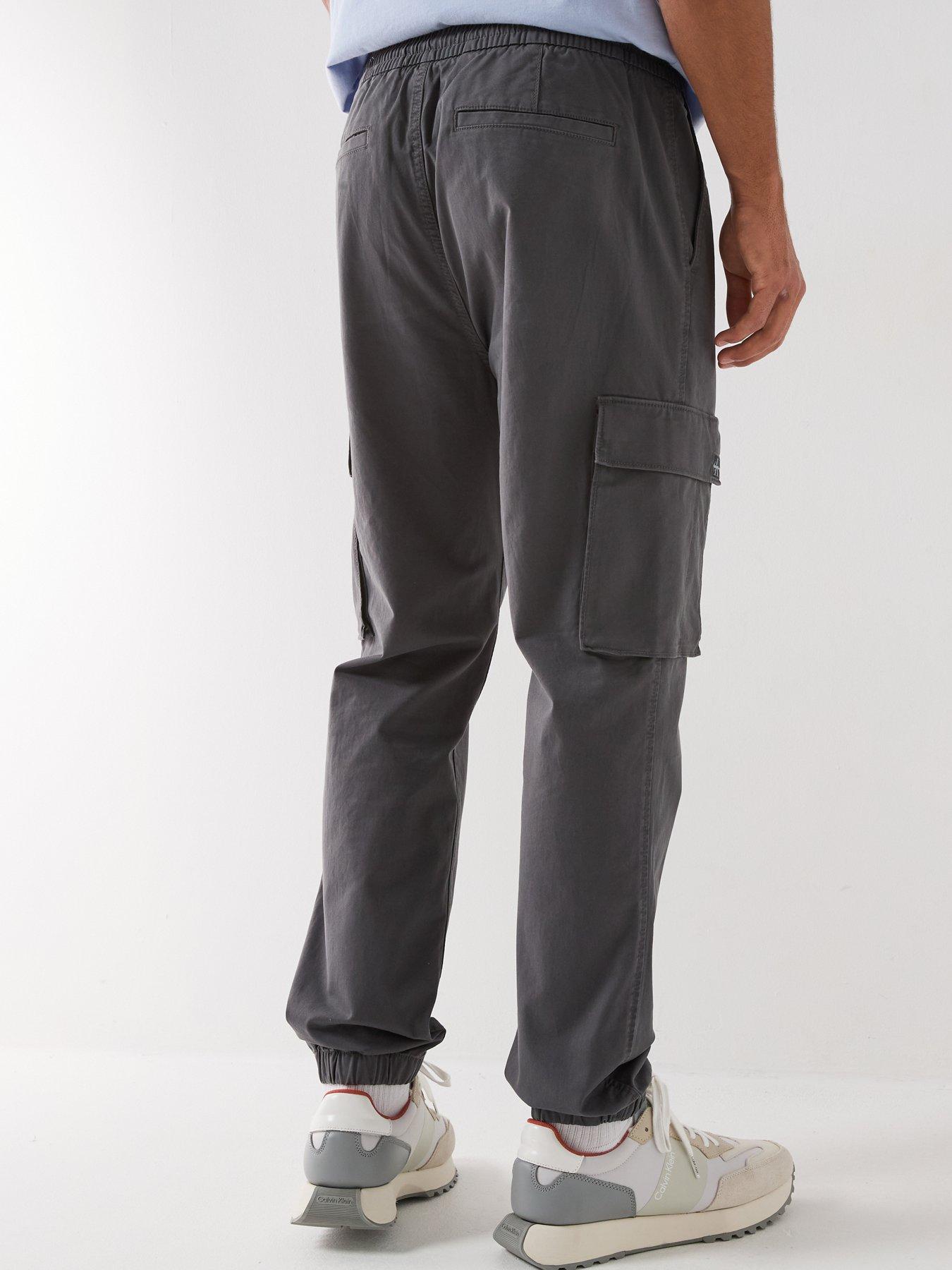 Image 2 of 5 of Calvin Klein Jeans Skinny Cotton Cargo Trousers - Grey