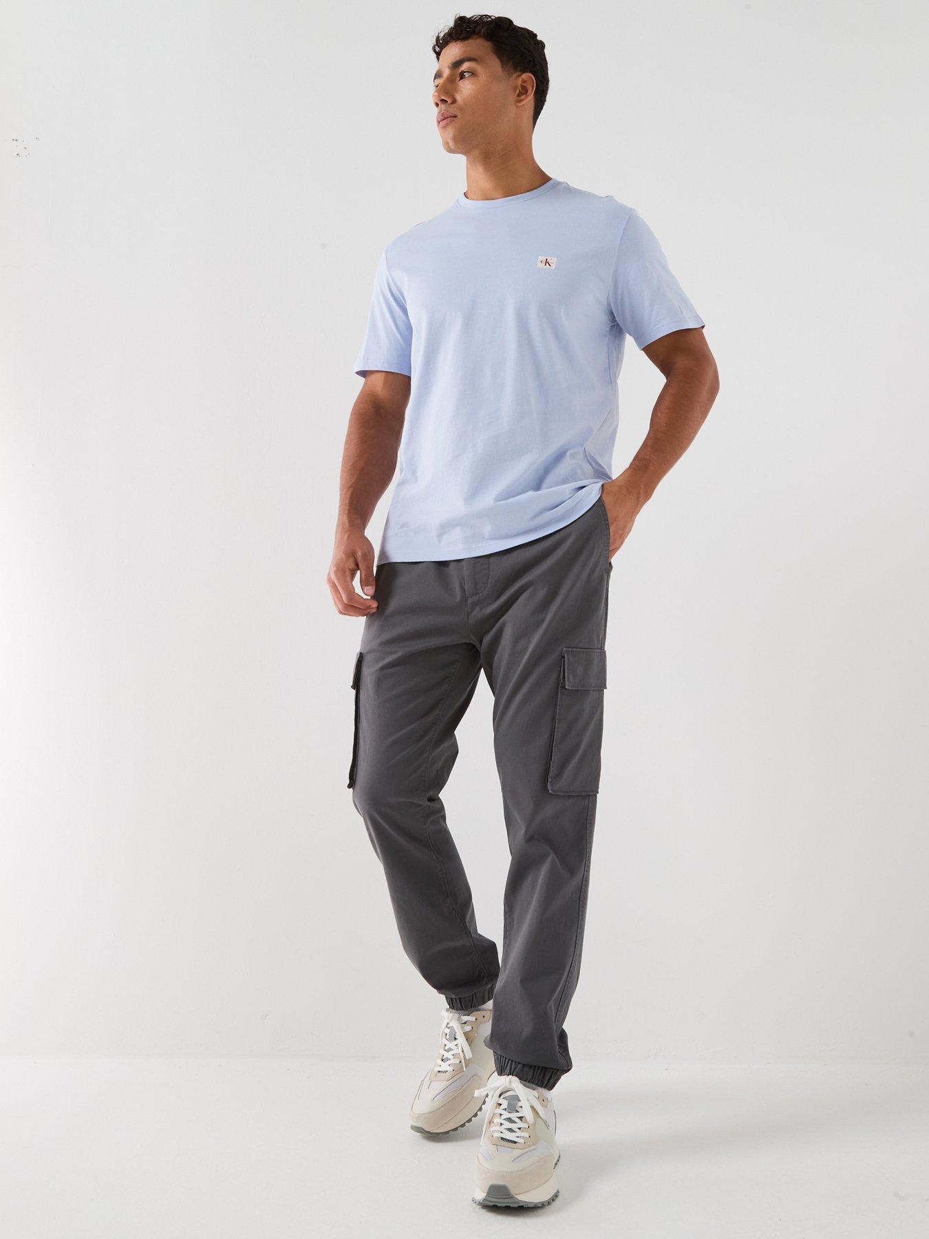 Image 3 of 5 of Calvin Klein Jeans Skinny Cotton Cargo Trousers - Grey