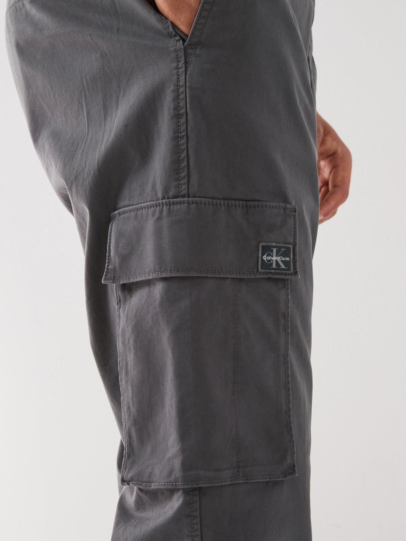 Image 4 of 5 of Calvin Klein Jeans Skinny Cotton Cargo Trousers - Grey