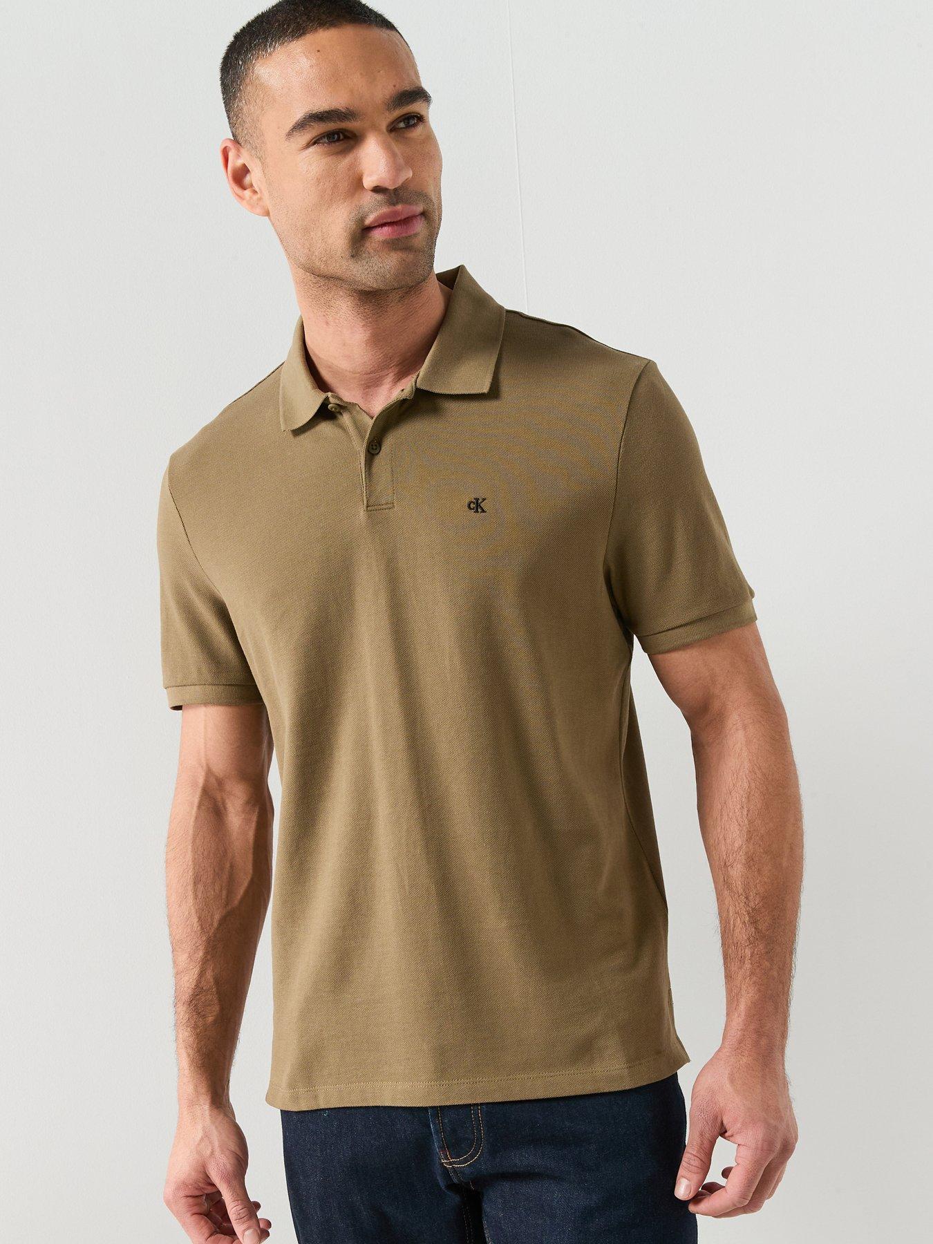 Calvin Klein Jeans Short Sleeve Classic Pique Polo Shirt - Brown