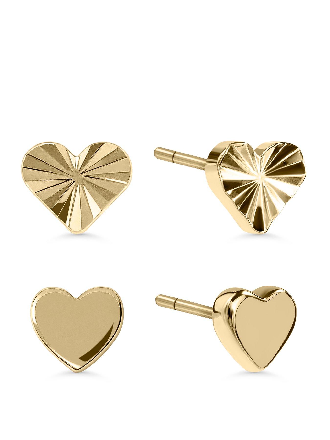 Radley 18ct Gold Plated Textured Heart Twinpack Earrings