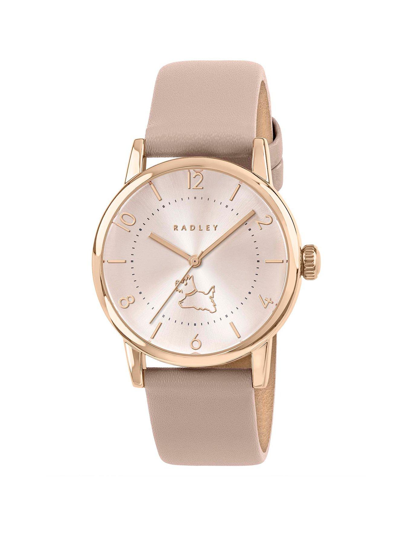 Radley Rose Gold Plated Case Pink Leather Strap Watch
