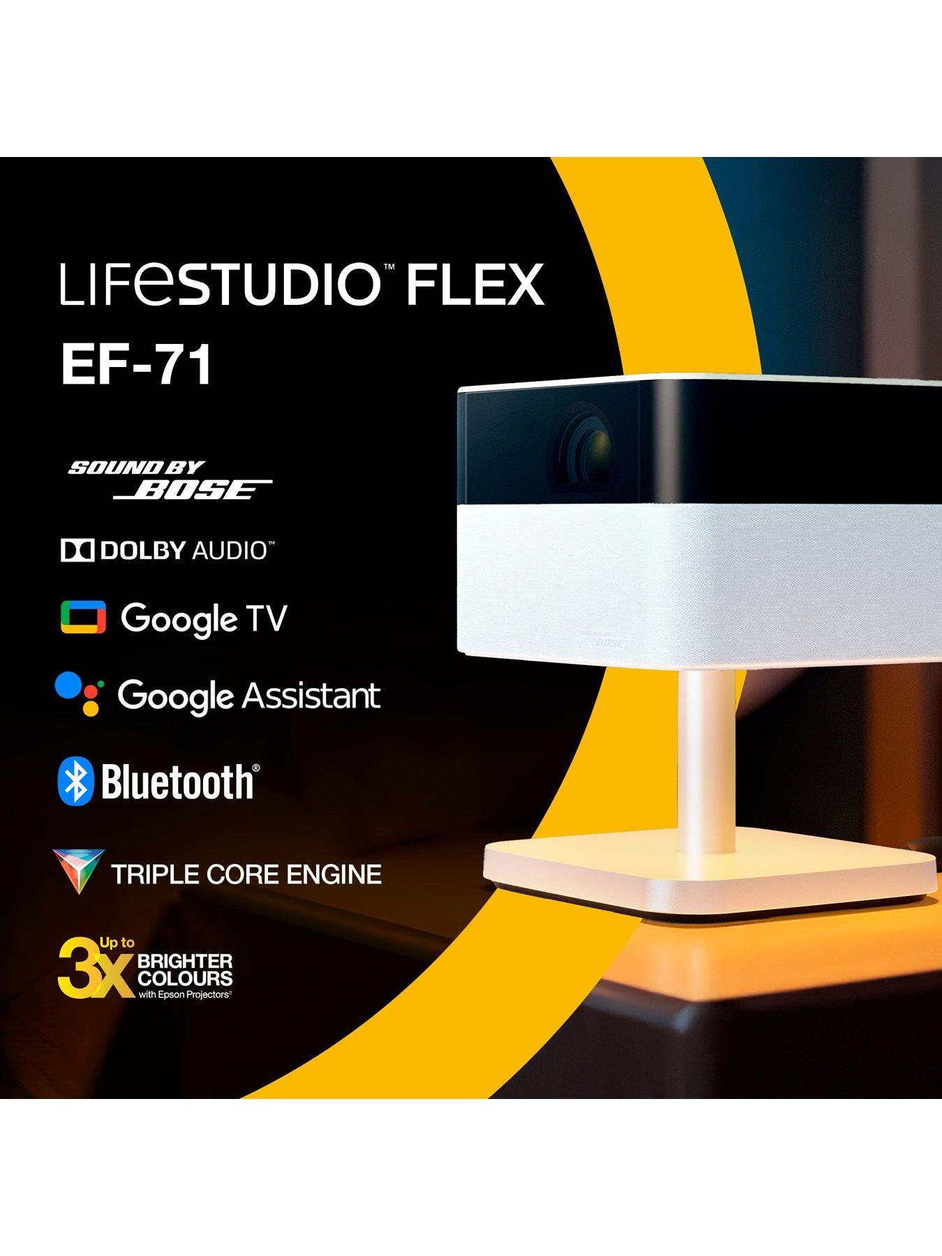 Image 3 of 7 of Epson Epson Lifestudio Flex EF-71W Diamond White, Portable Smart Projector, Sound by Bose, Google TV, Full HD, Adjustable Stand, Indoor/Outdoor Use