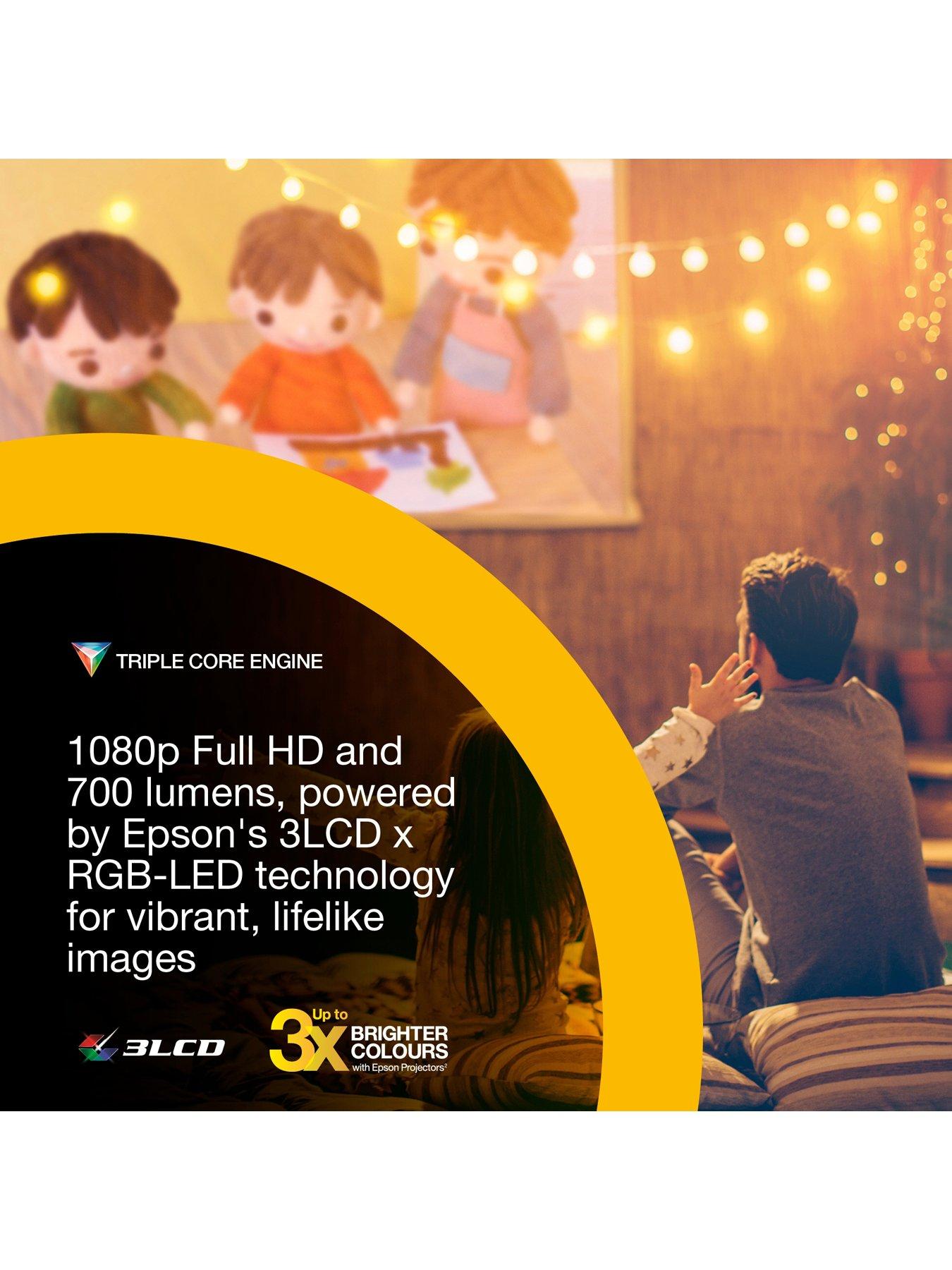 Image 6 of 7 of Epson Epson Lifestudio Flex EF-71W Diamond White, Portable Smart Projector, Sound by Bose, Google TV, Full HD, Adjustable Stand, Indoor/Outdoor Use