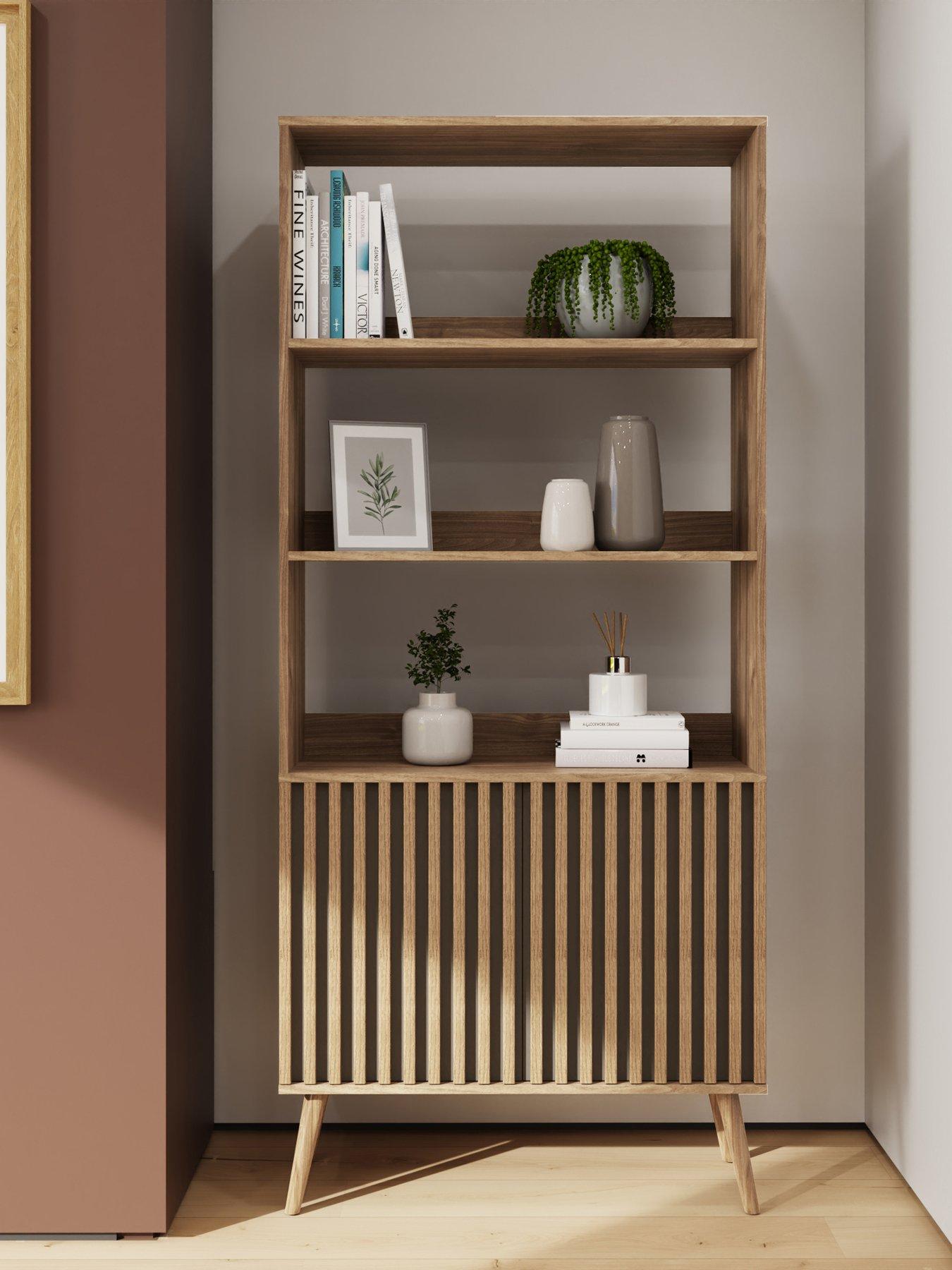 Image 1 of 6 of GFW Rowen Storage Bookcase - Oak/Black&nbsp;- FSC&reg; Certified
