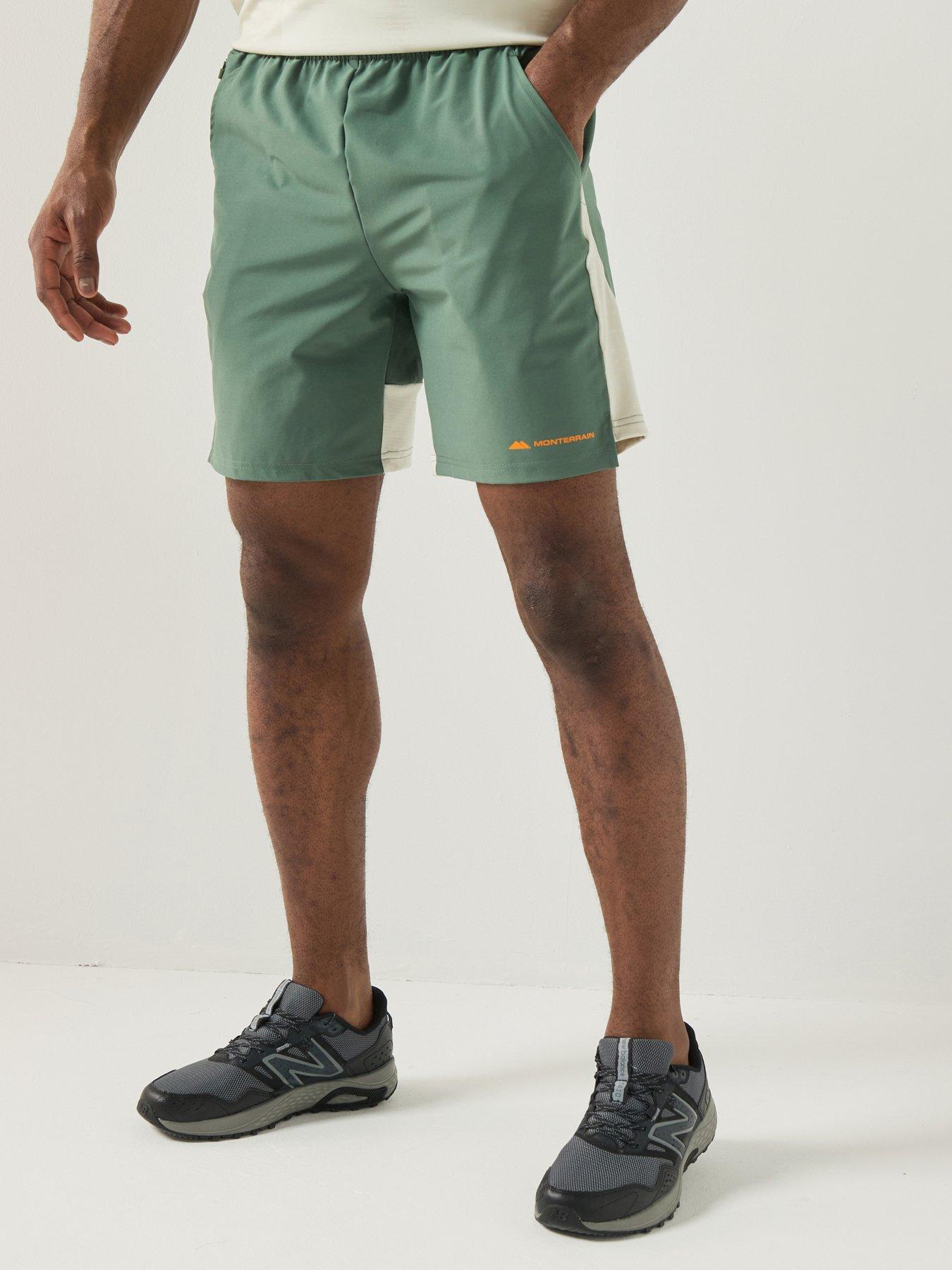 Monterrain Mens Divide Woven Running Short - Green