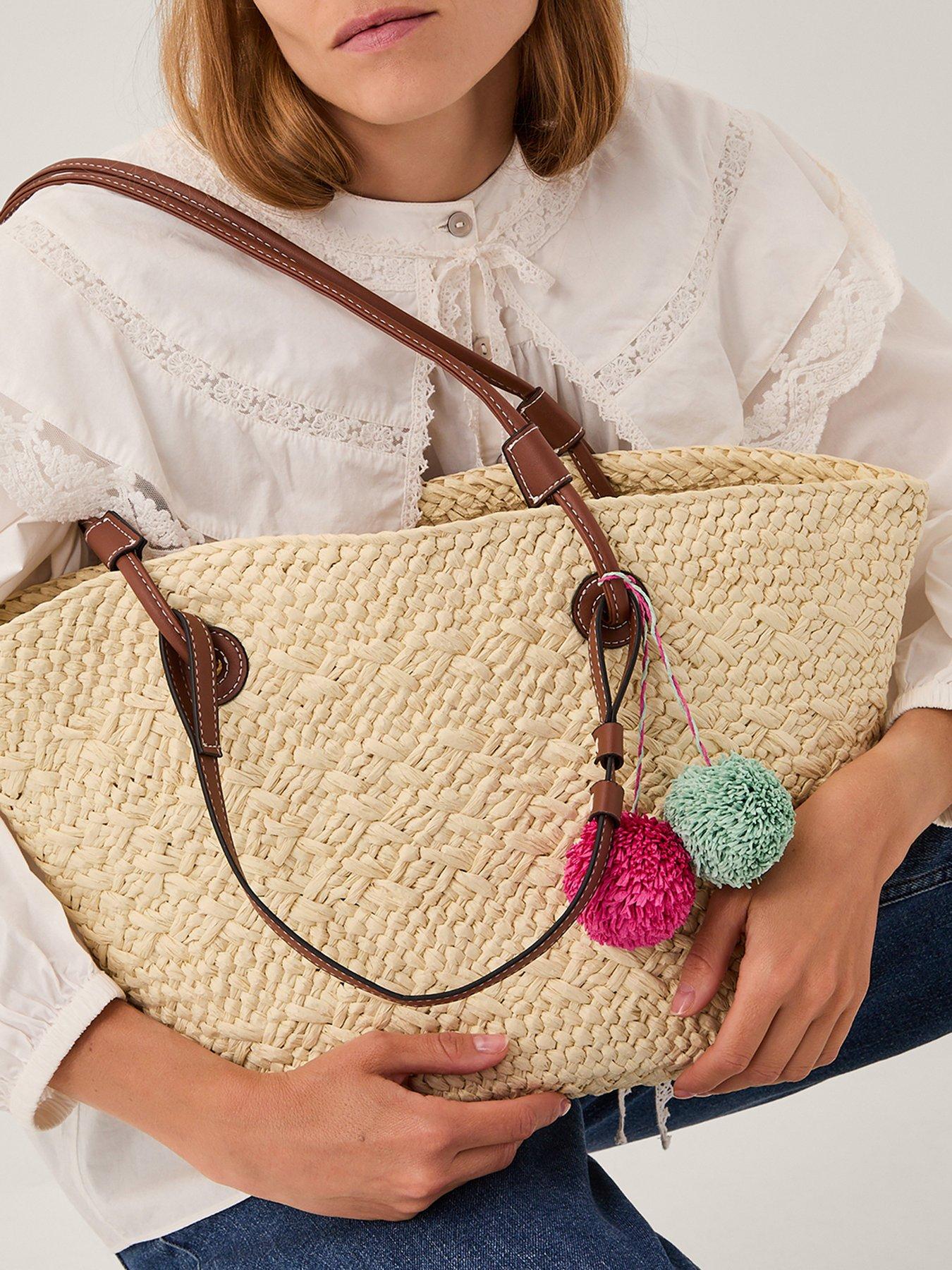 Image 2 of 5 of Monsoon Yvie Woven Raffia Basket Bag - Cream