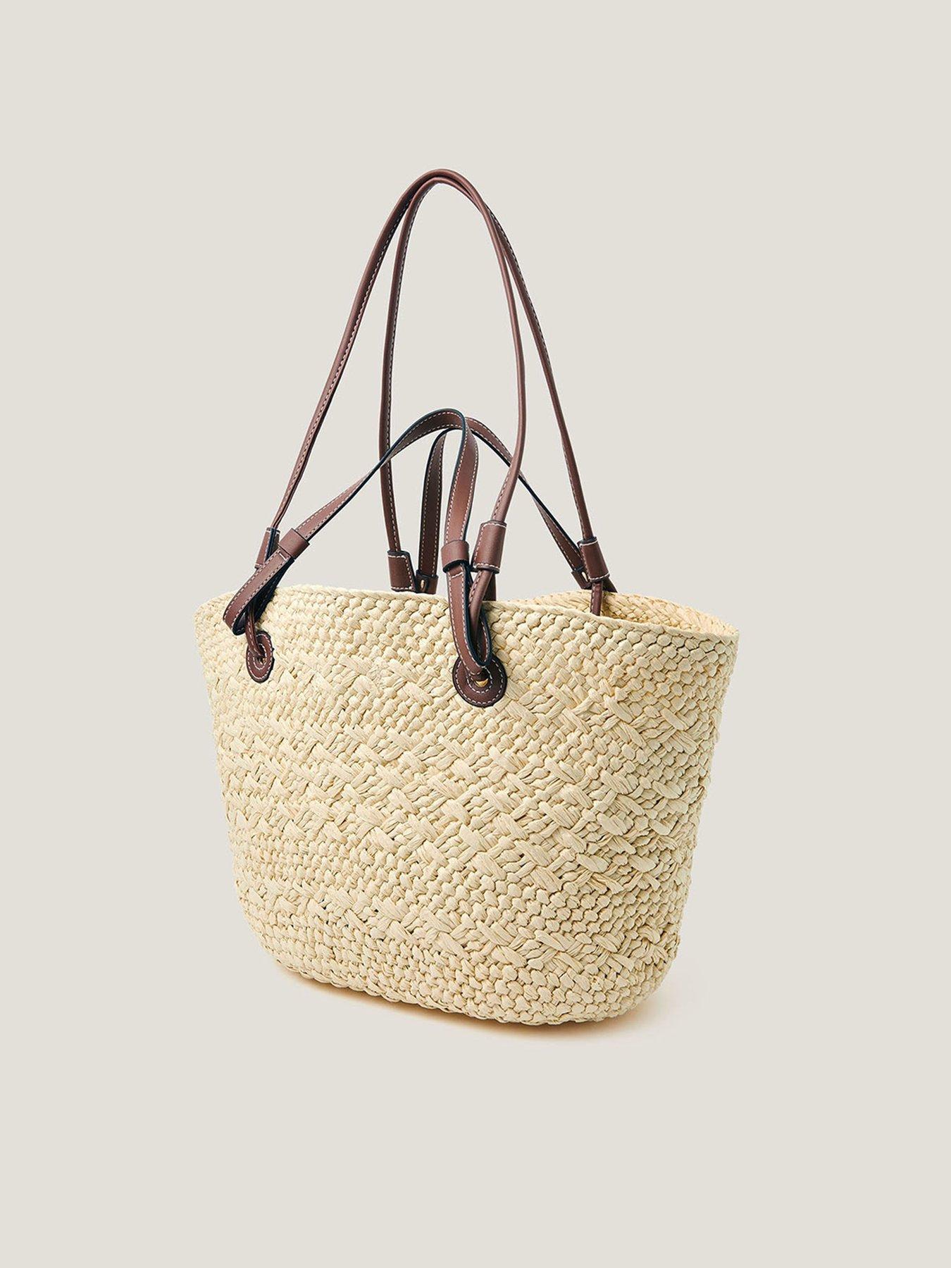 Image 3 of 5 of Monsoon Yvie Woven Raffia Basket Bag - Cream