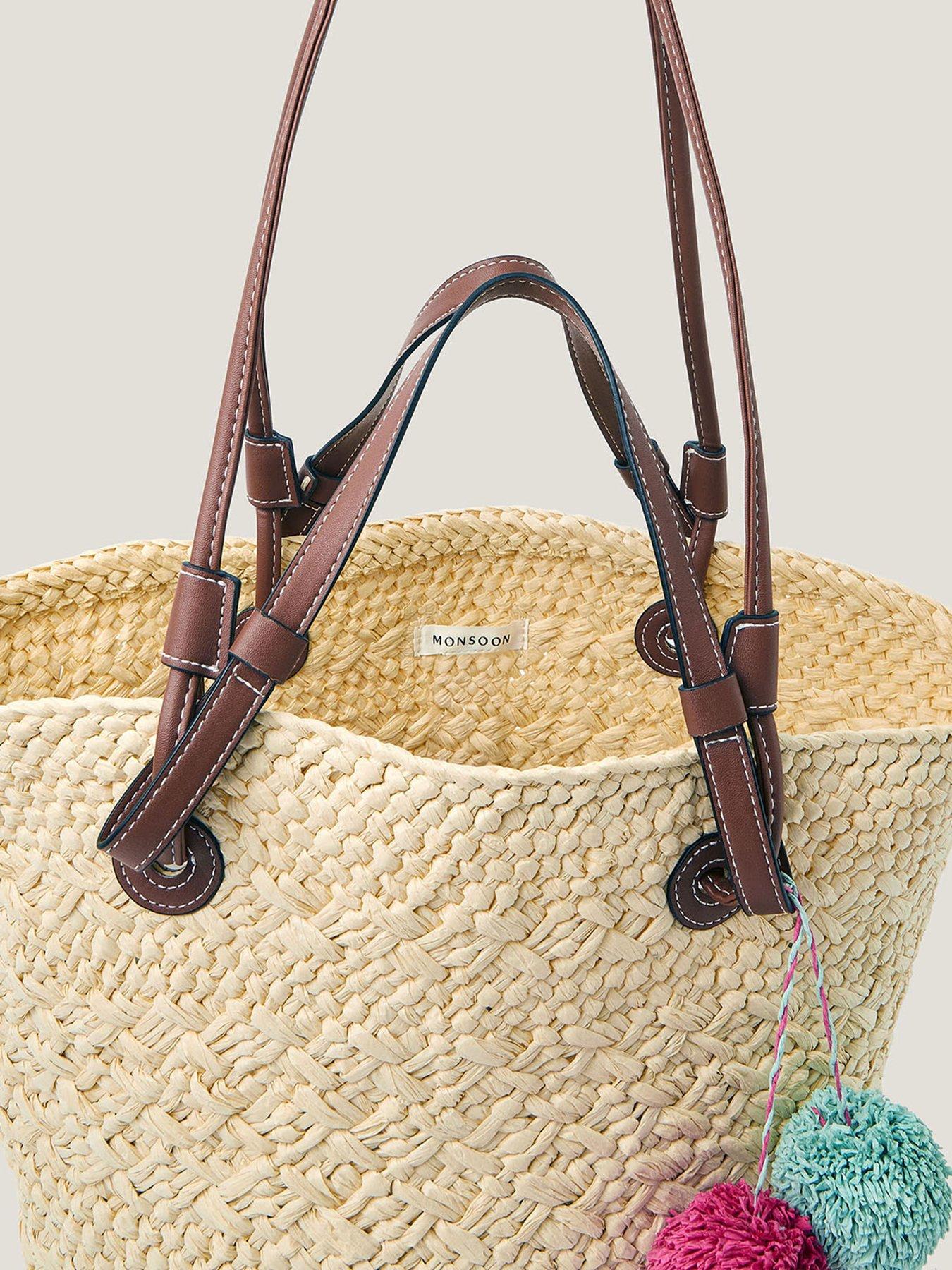 Image 4 of 5 of Monsoon Yvie Woven Raffia Basket Bag - Cream