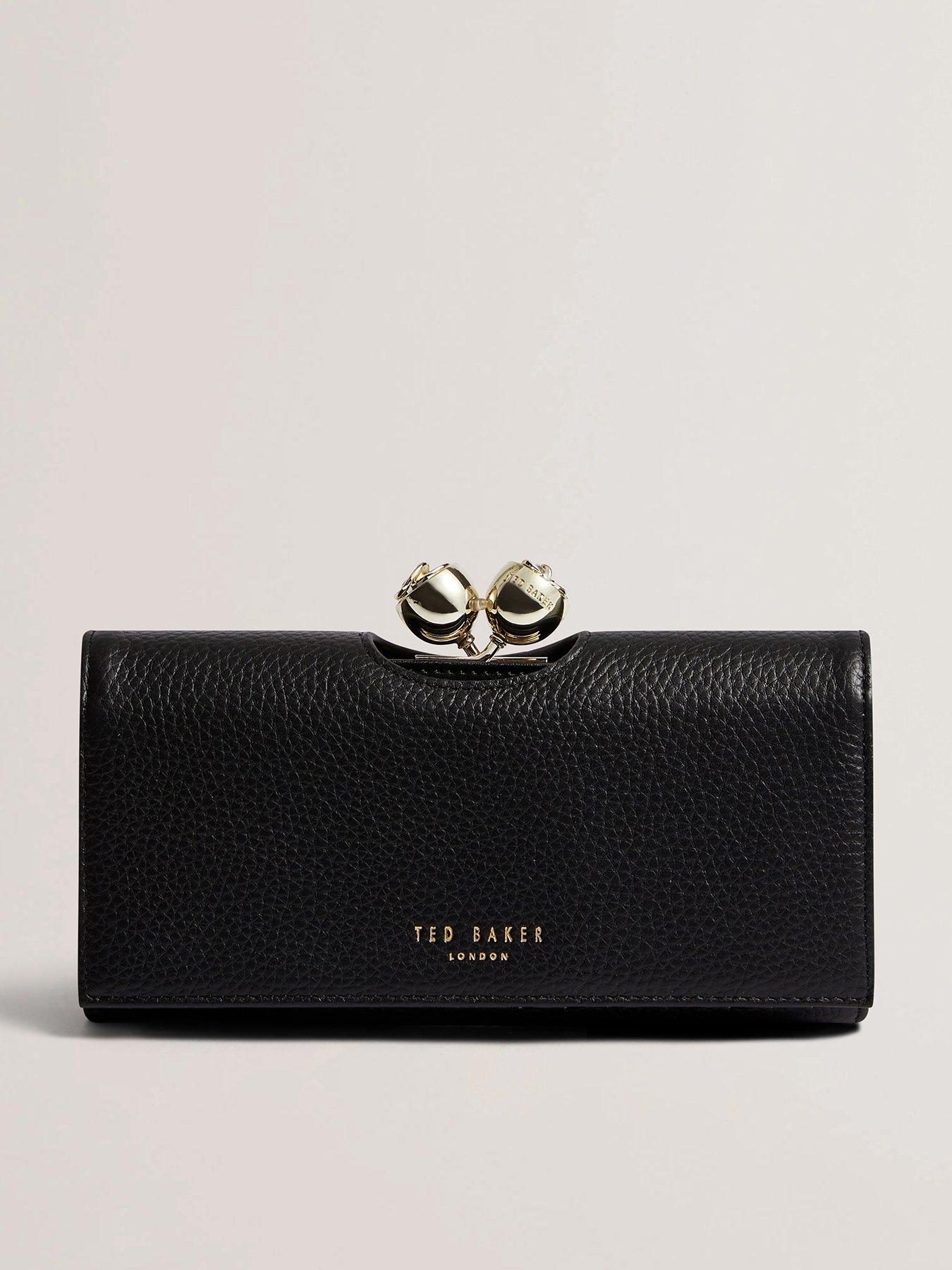 Ted Baker Rose Clasp Small Trifold Leather Purse - Black