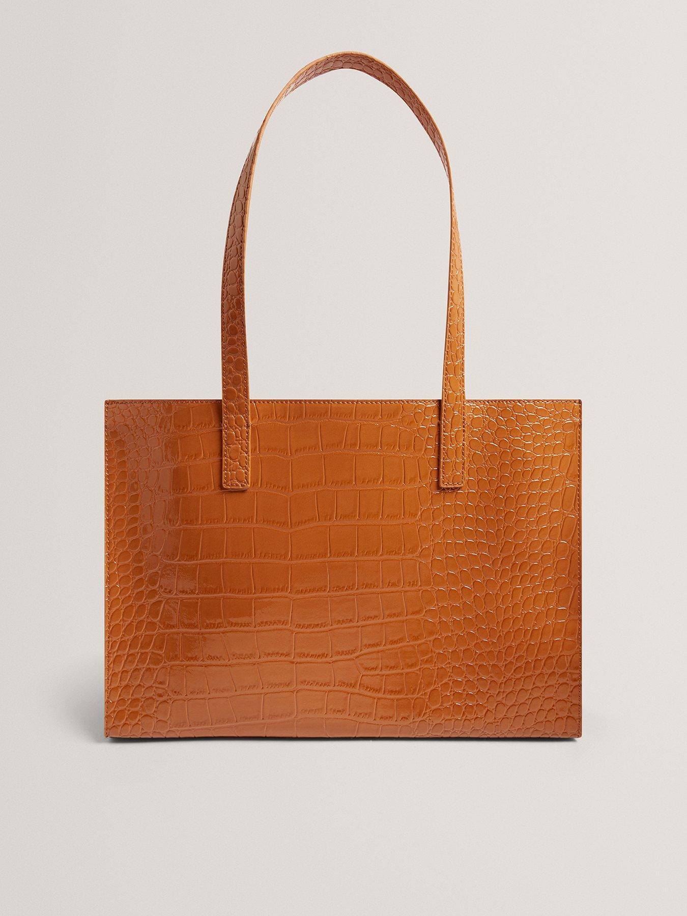Ted Baker Croc Effect Elongated Icon Bag - Brown