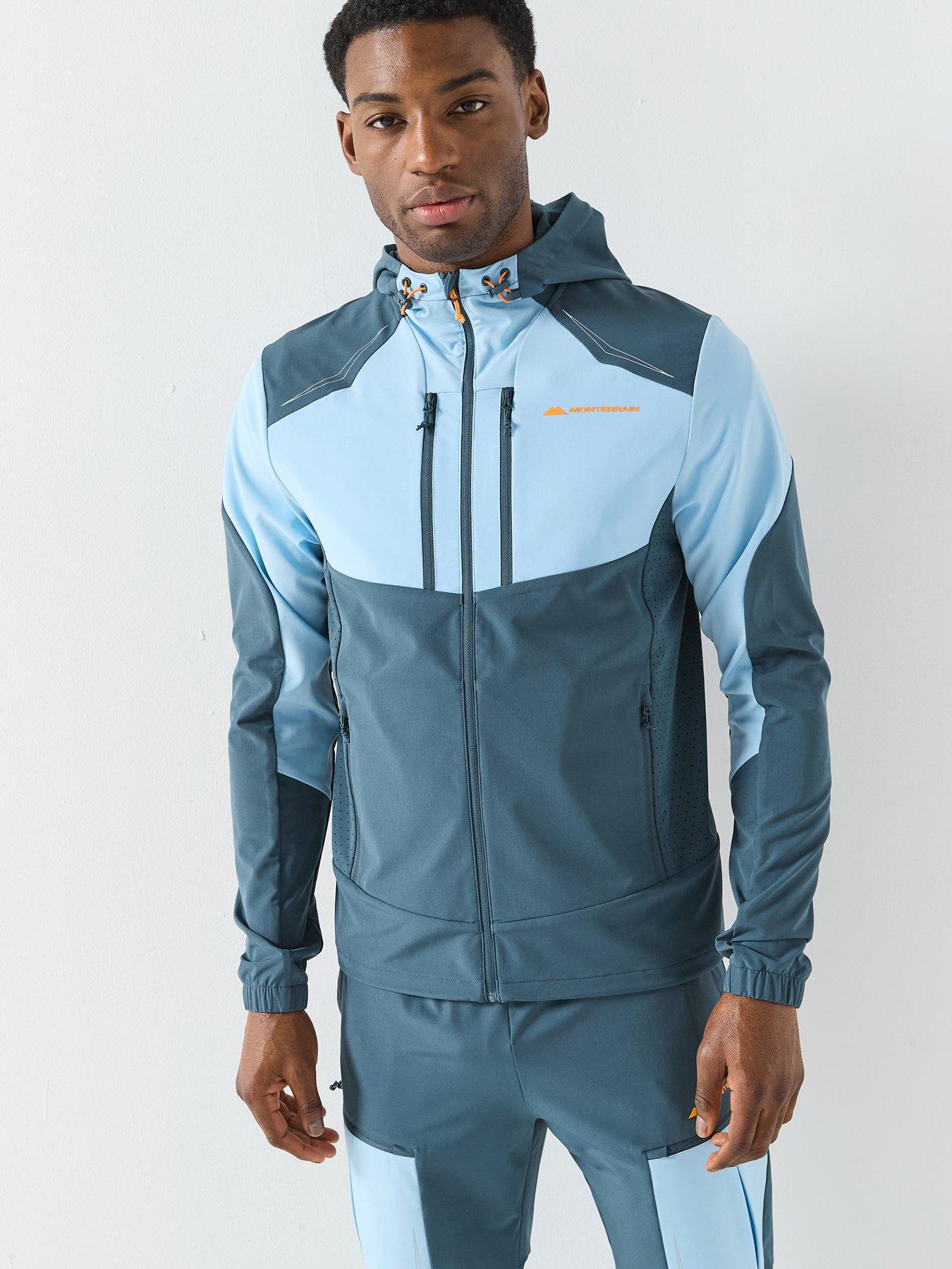 Monterrain Mens Orbit Woven Running Hoody - Blue