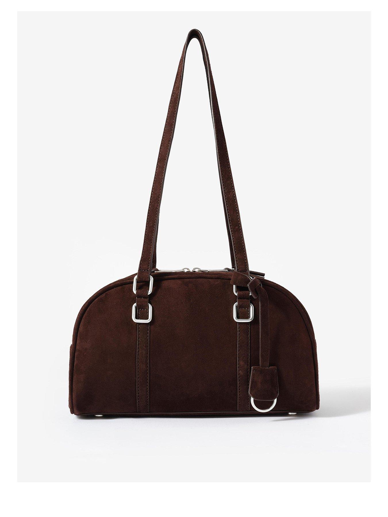 Mint Velvet Ottie Suede Shoulder Bag - Brown