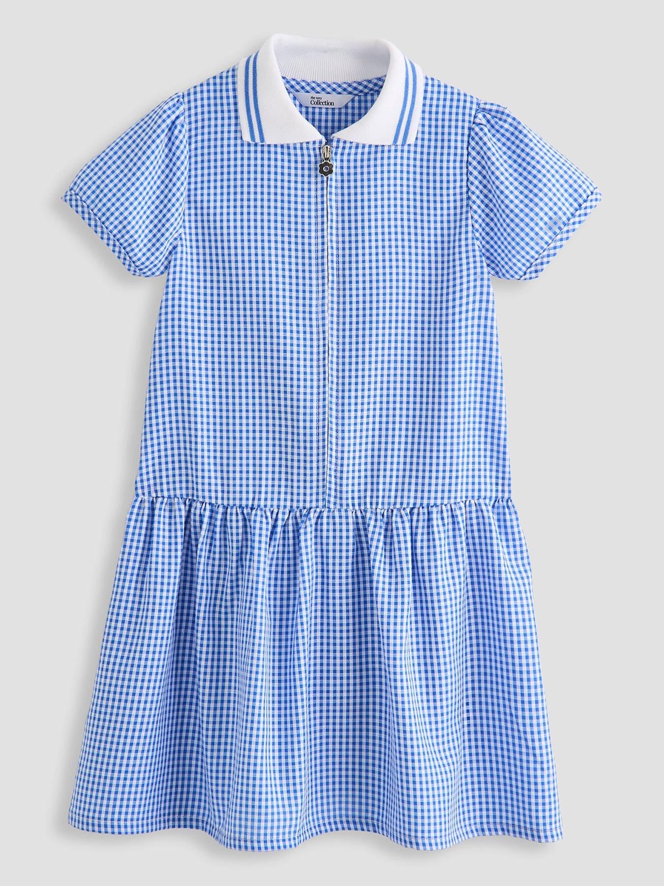 Image 2 of 5 of The Very Collection Gingham School Dress - Blue