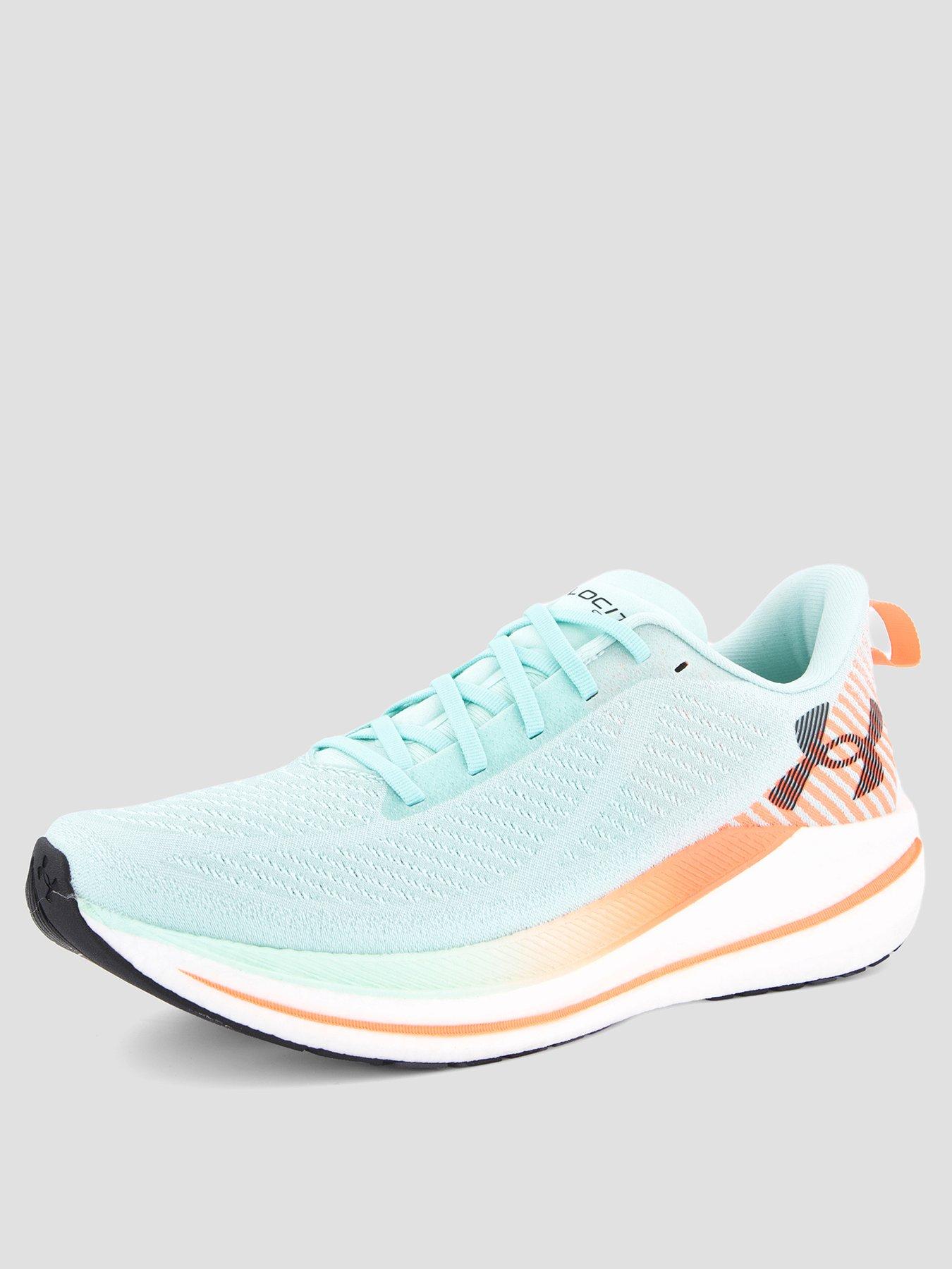 Image 2 of 7 of UNDER ARMOUR Mens Velociti Speed Running Shoes - Refresh Mint / White / Electric Tangerine