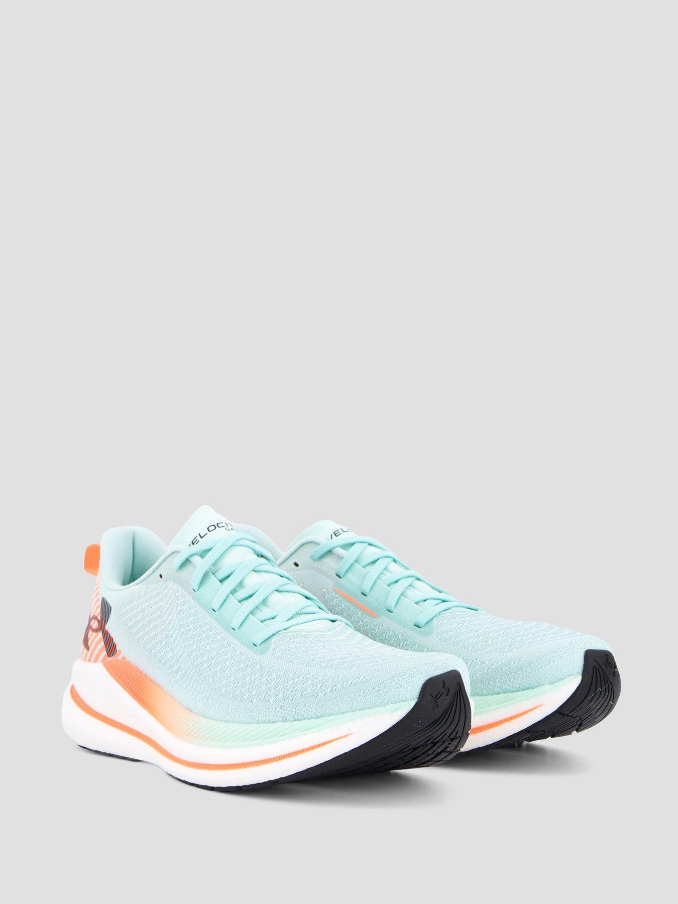 Image 6 of 7 of UNDER ARMOUR Mens Velociti Speed Running Shoes - Refresh Mint / White / Electric Tangerine
