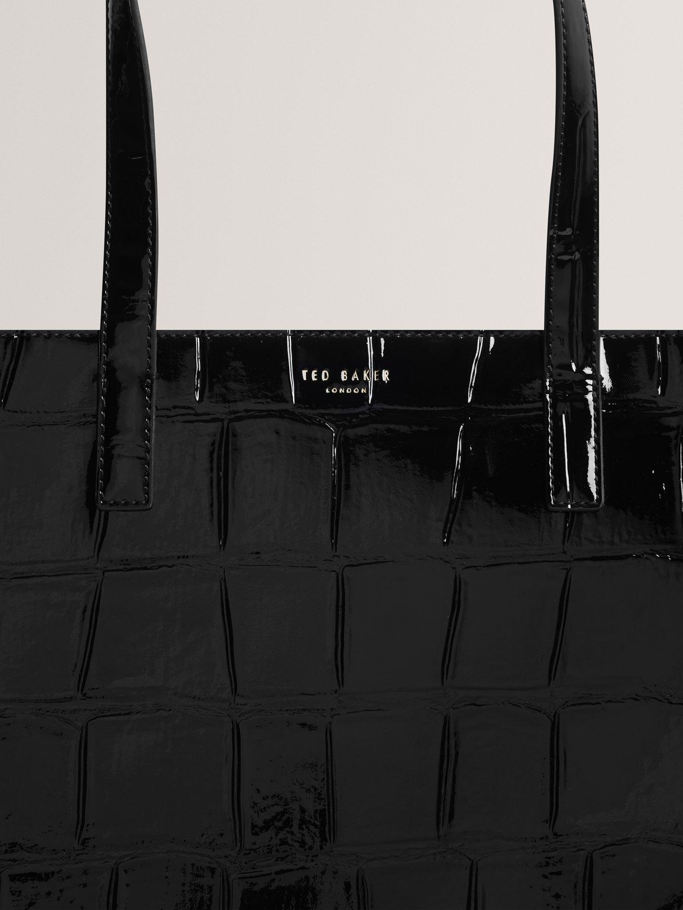 Image 4 of 5 of Ted Baker Croc Effect Wide Icon Tote Bag - Black