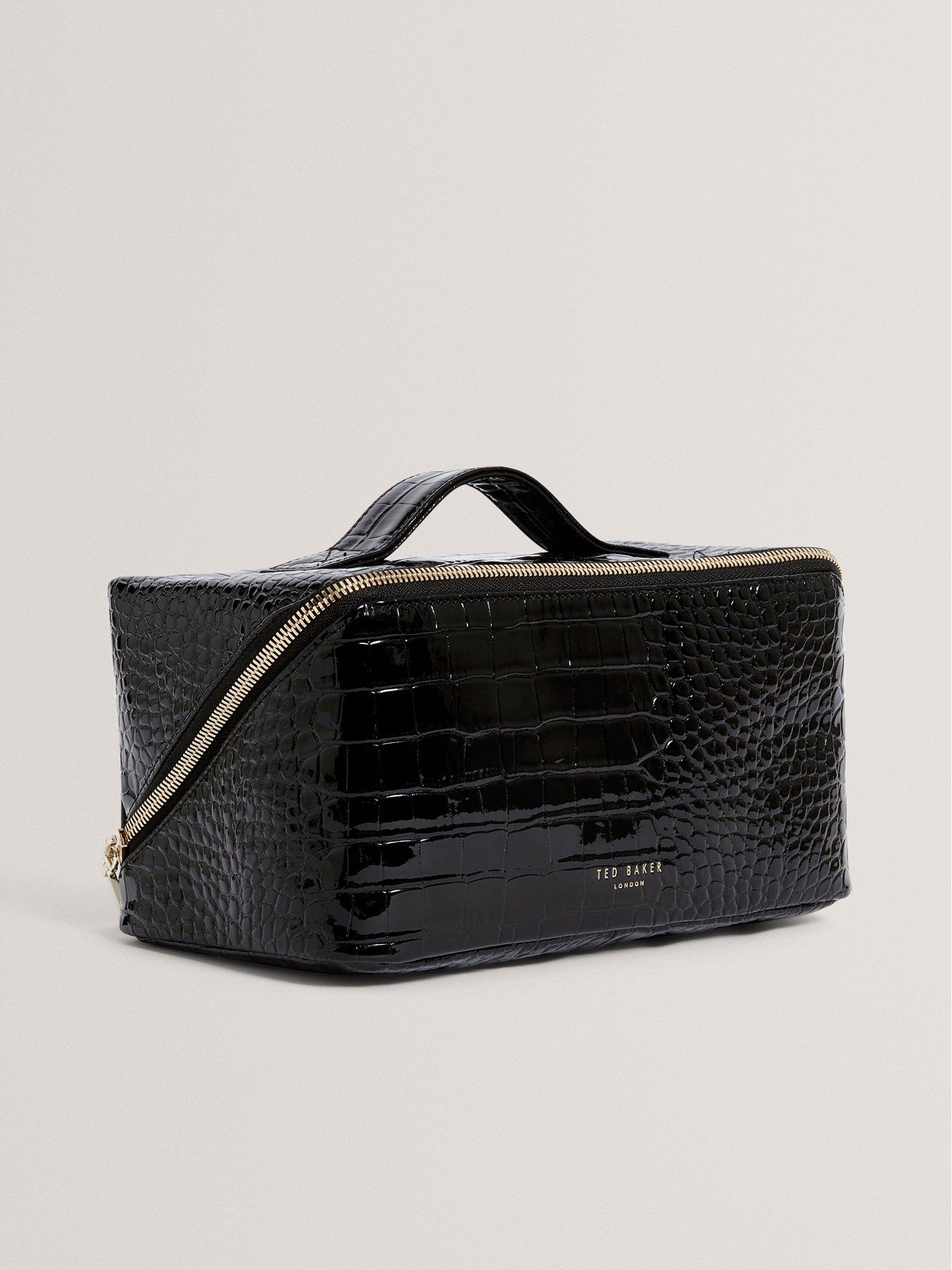Image 3 of 4 of Ted Baker Croc Effect Make Up Bag - Black