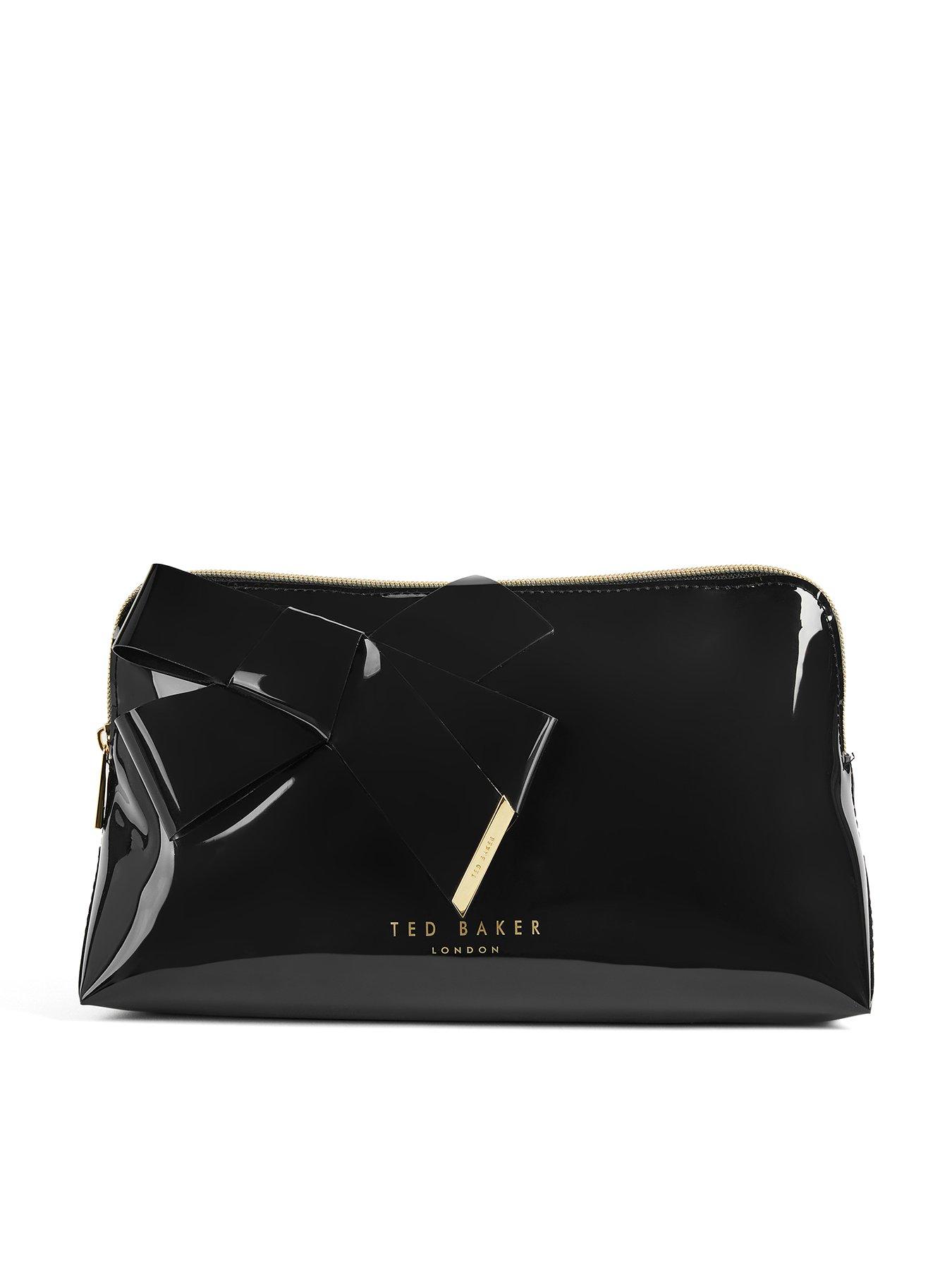 Image 1 of 4 of Ted Baker Bow Patent Make Up Bag - Black