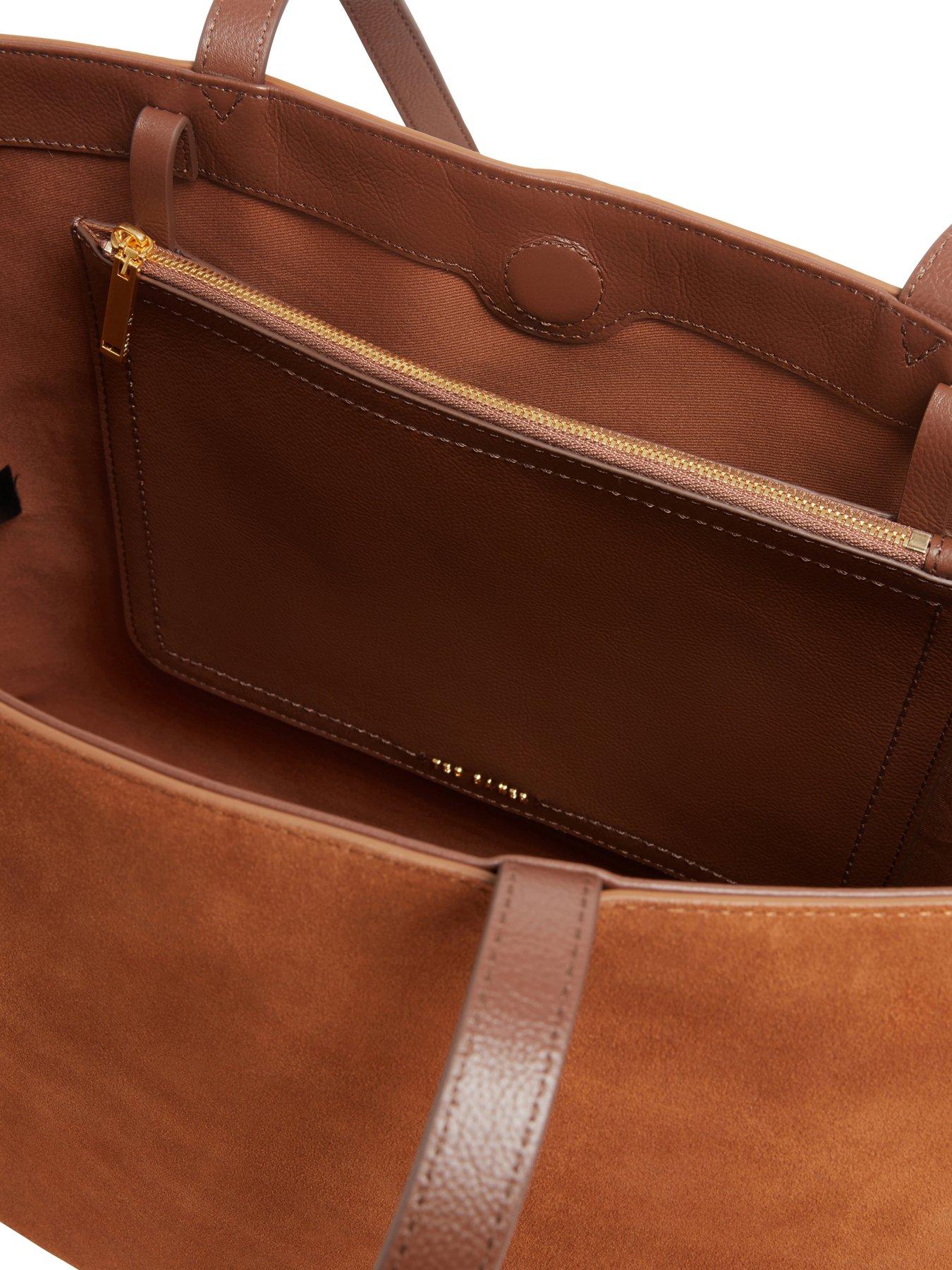 Image 2 of 3 of Ted Baker Suede Large Tote Bag - Brown