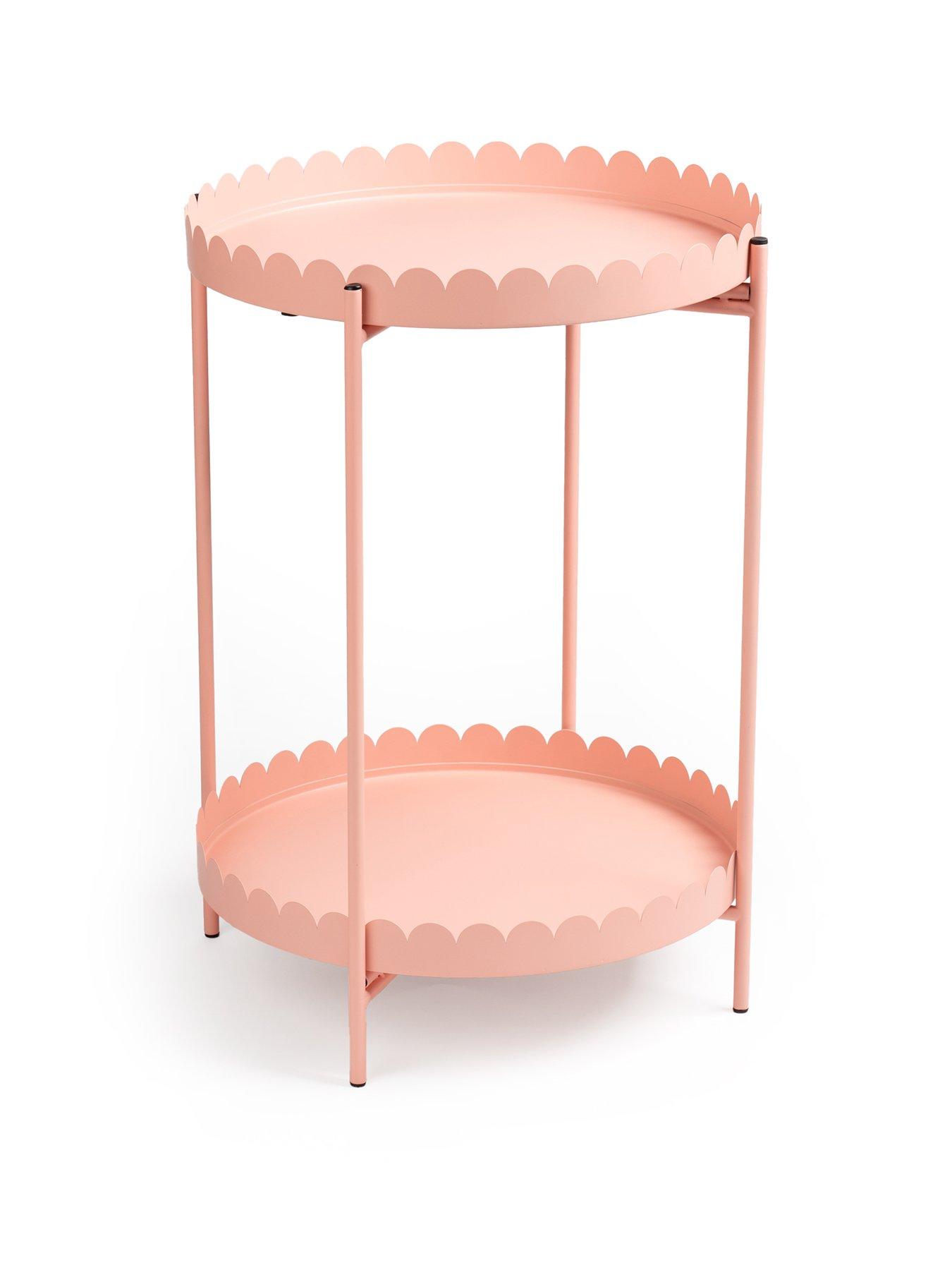 Image 2 of 4 of Scottish Everlastings Round Scallop Table - Pink