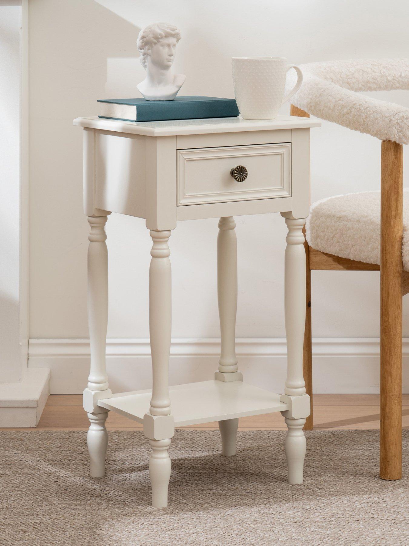 Scottish Everlastings Kayla Side Table With Drawer - Ivory
