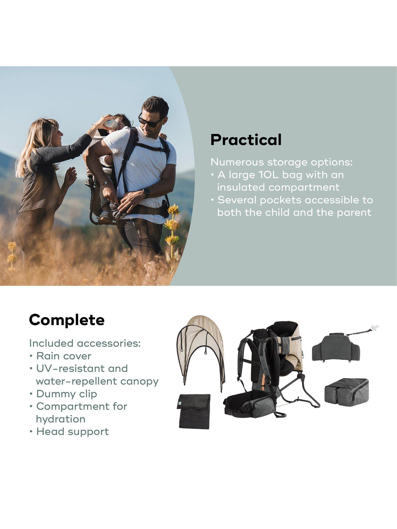 Image 6 of 7 of Babymoov Moov & Hike Dune Hiking Trek Baby Carrier & Raincover Bundle Set up to 18kg
