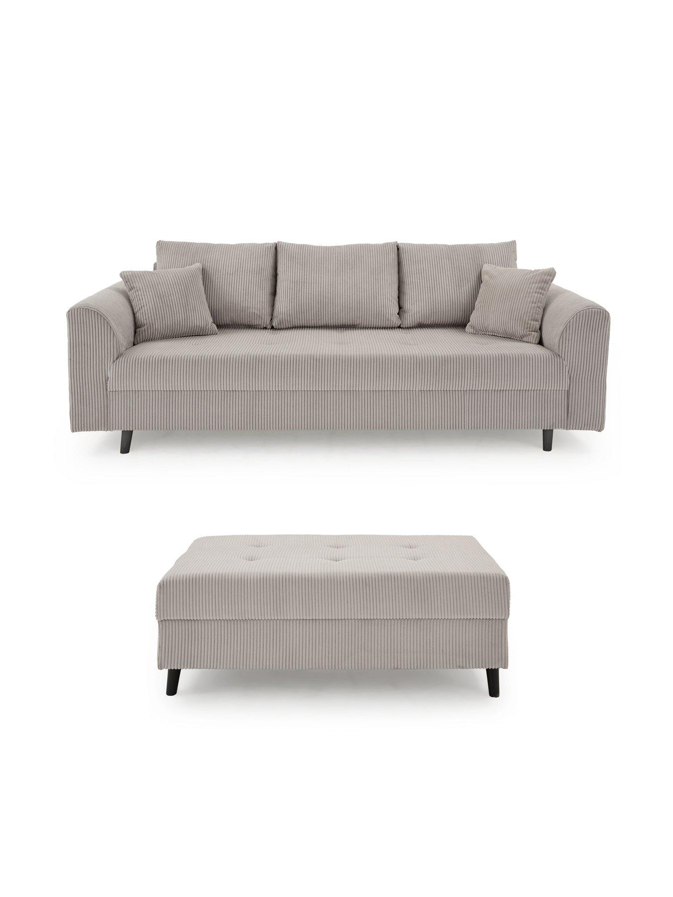 The Very Collection Rune Cord 3 Seater Sofa + Footstool Set (Buy and SAVE!) - FSC® Certified - FSC® Certified