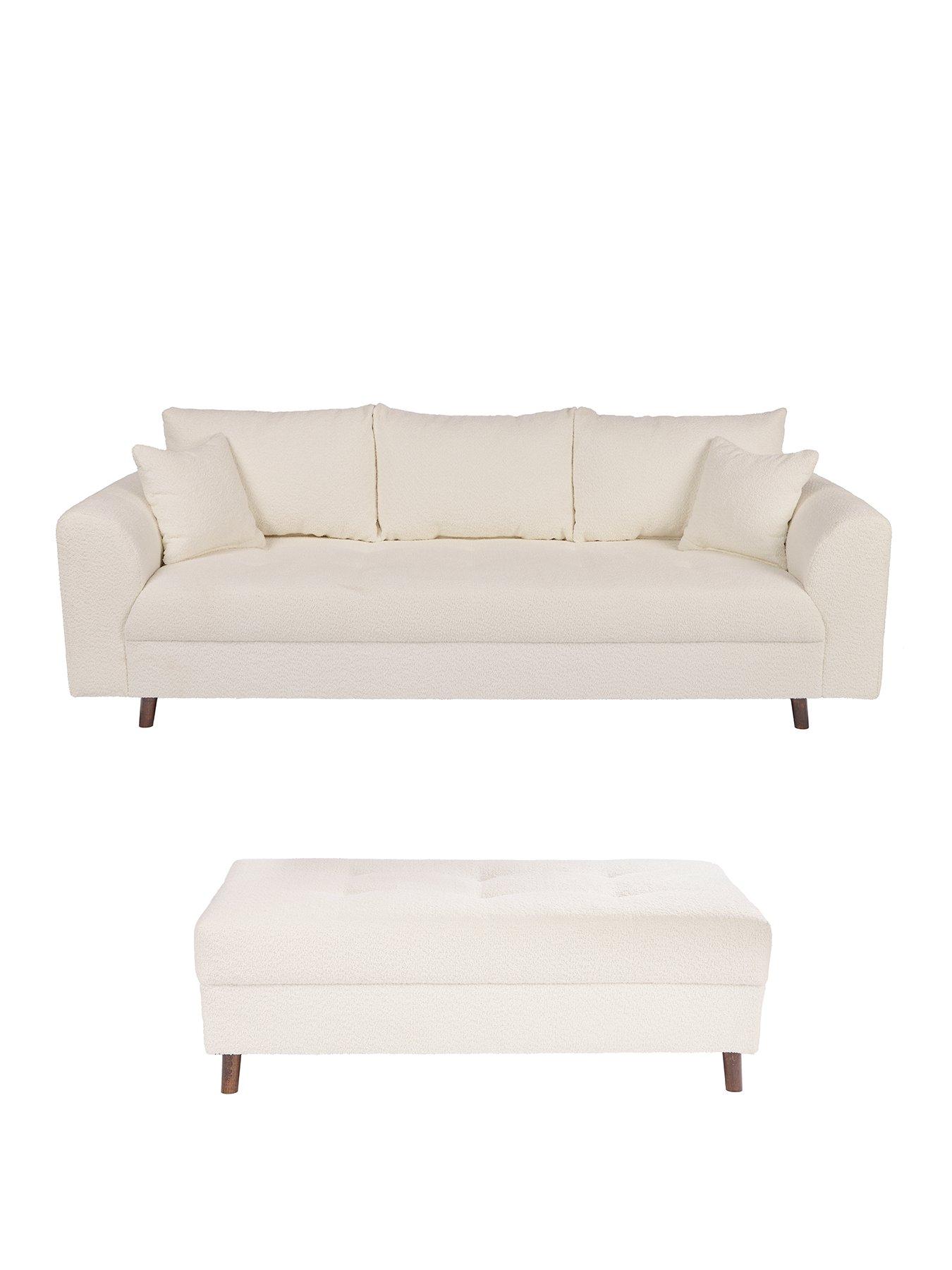 The Very Collection Rune 3 Seater Fabric Sofa + Footstool Set (Buy and SAVE!) - FSC® Certified