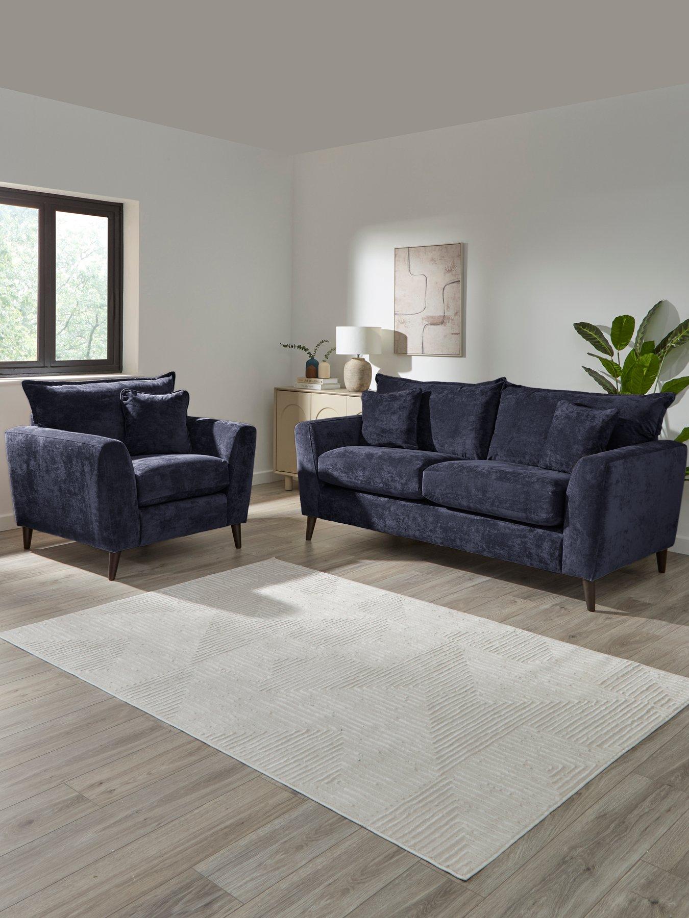 The Very Collection: Bakerloo 3 Seater + Chair Fabric Sofa Set