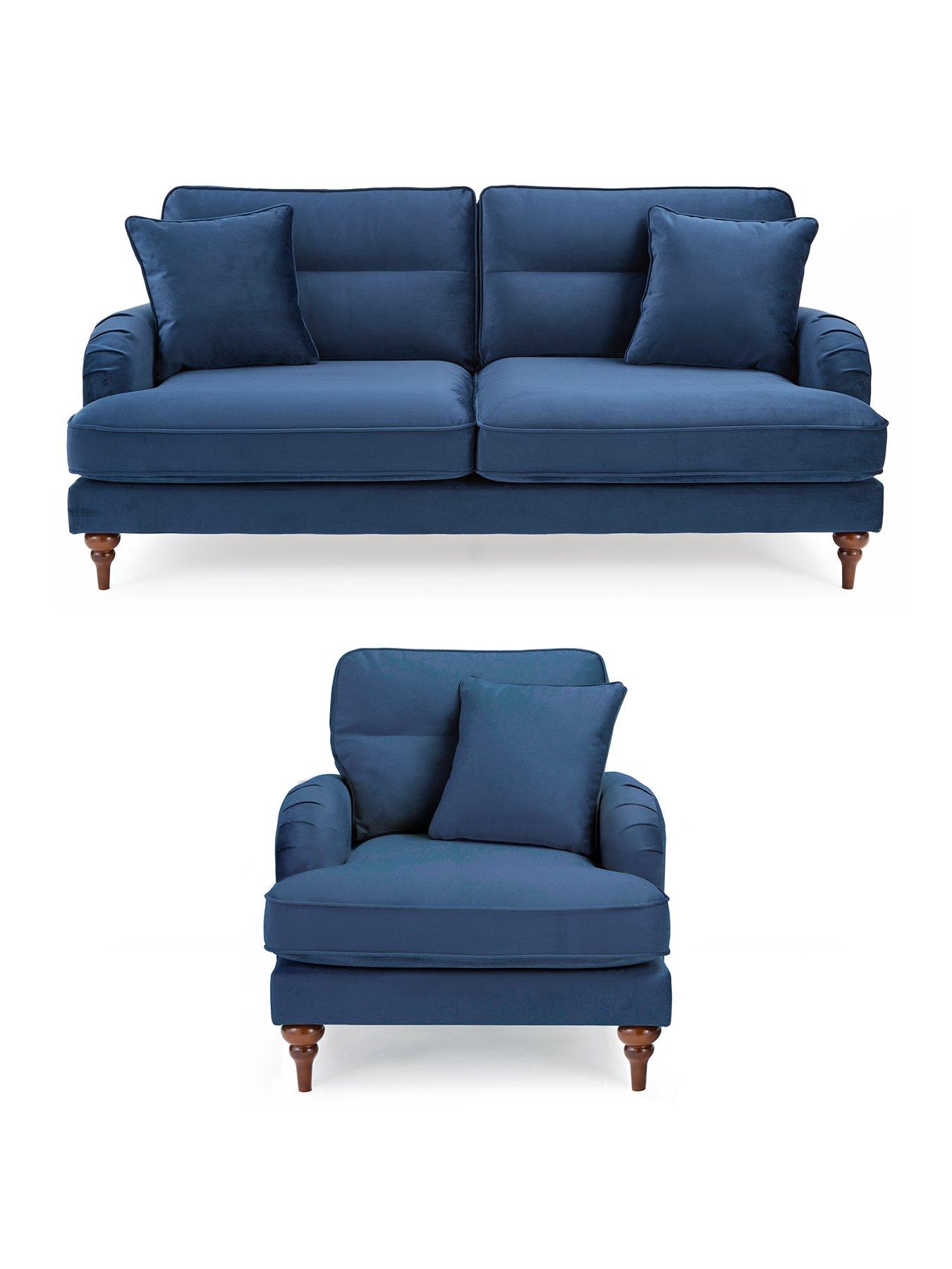 The Very Collection Victoria 3 + Chair - Navy