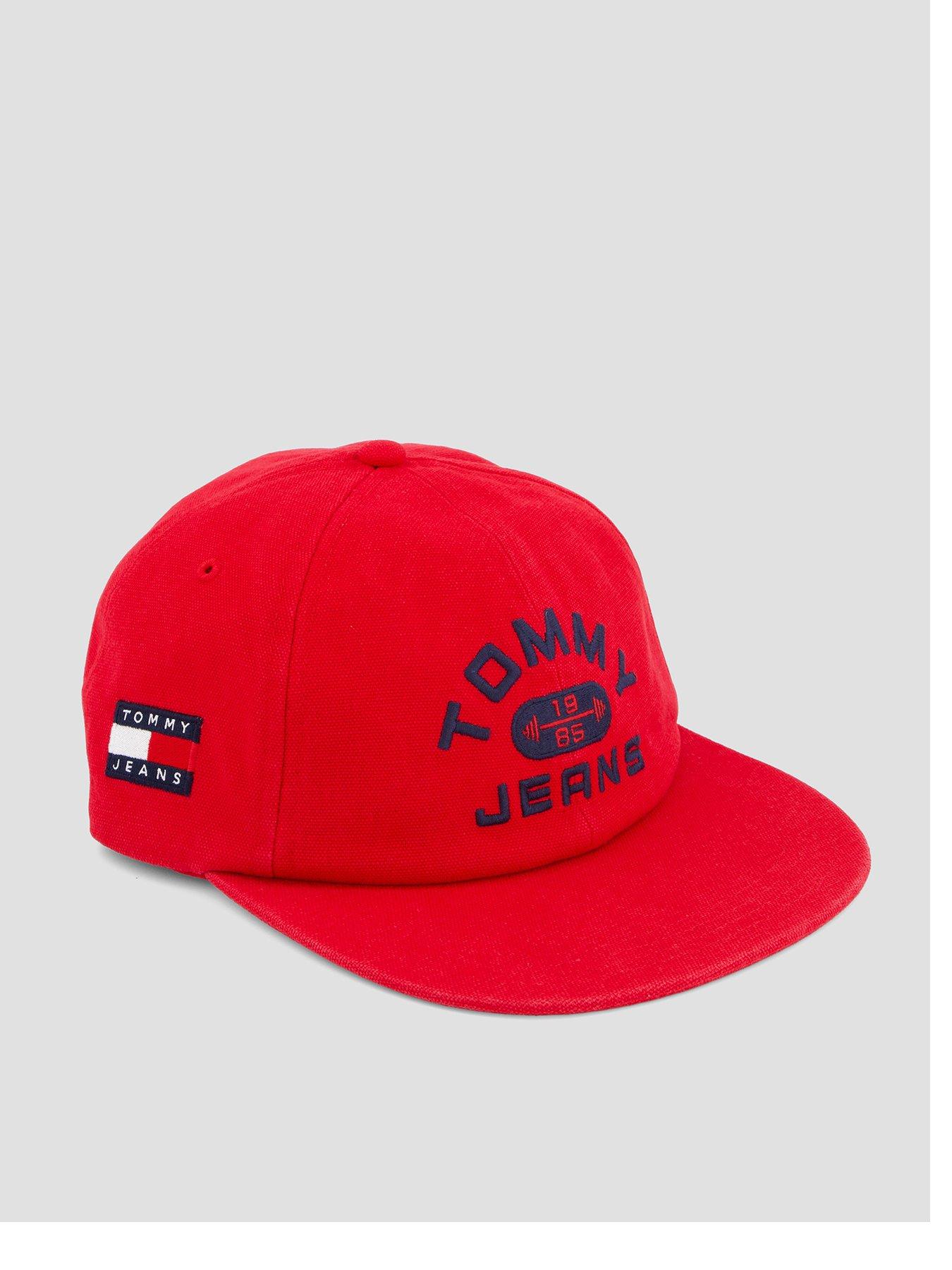 Image 1 of 4 of Tommy Jeans World Gym Graphic Cap - Red